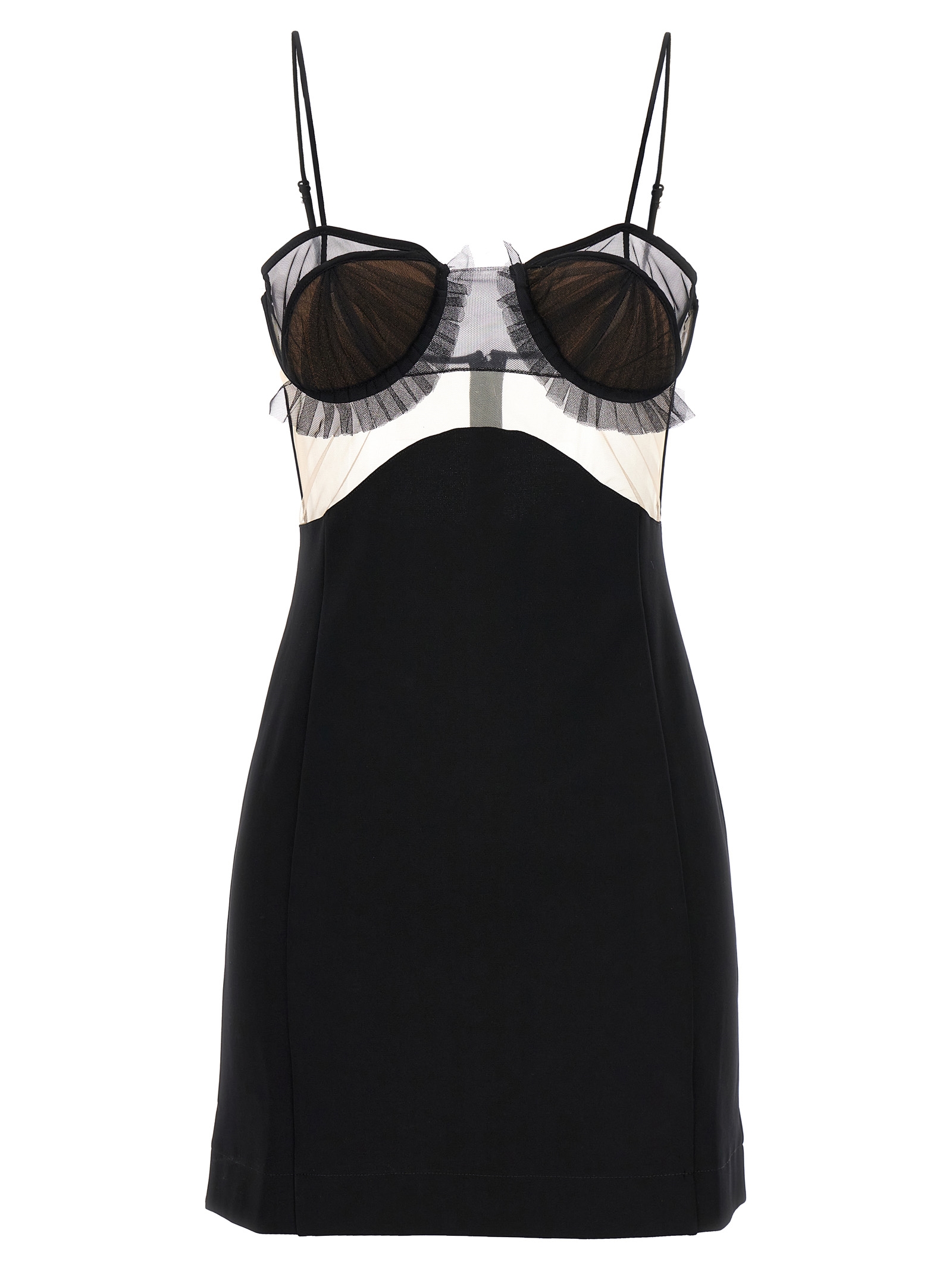 Black Viscose Short Dress