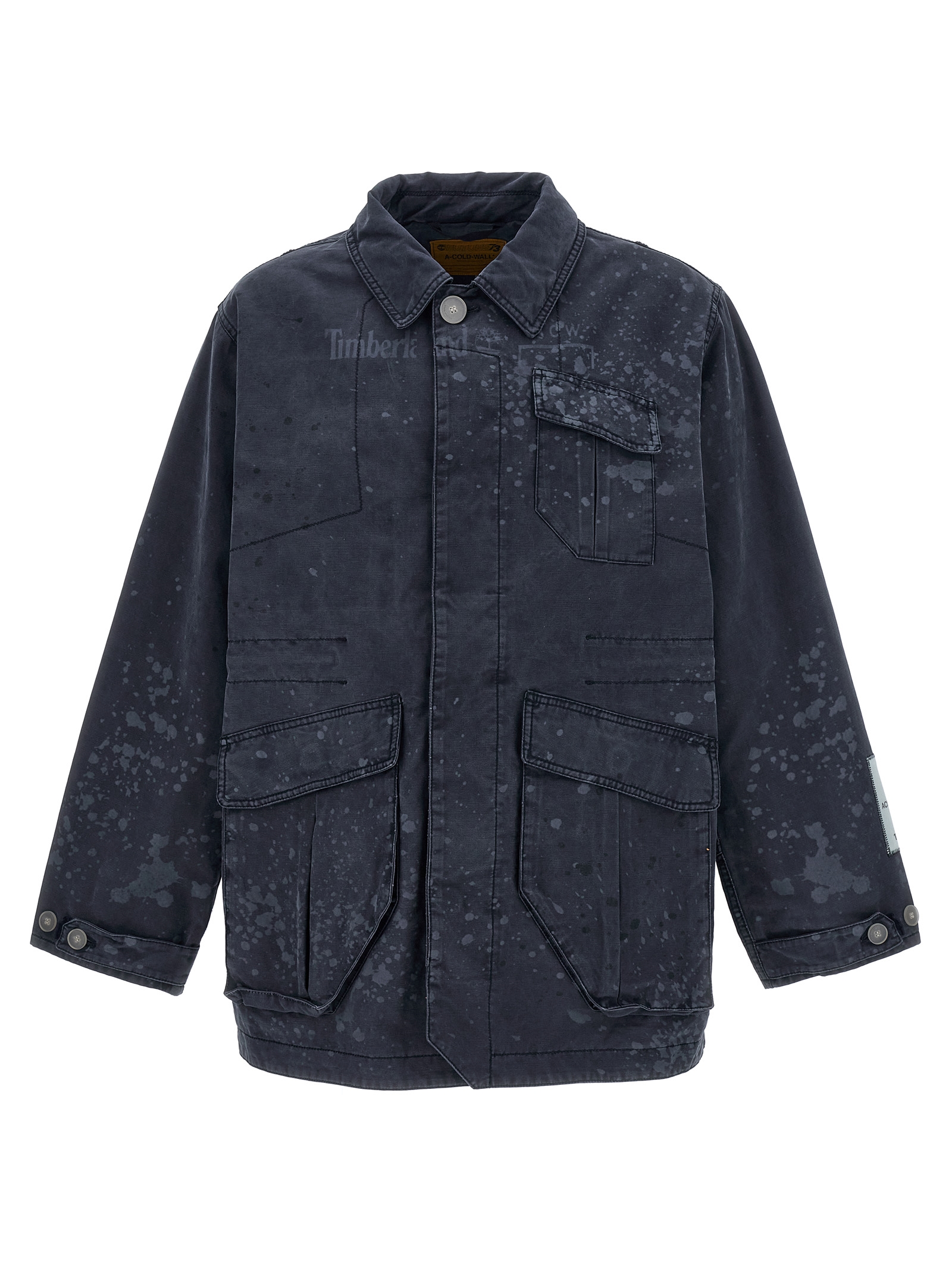 Blue Cotton Full-Length Jacket