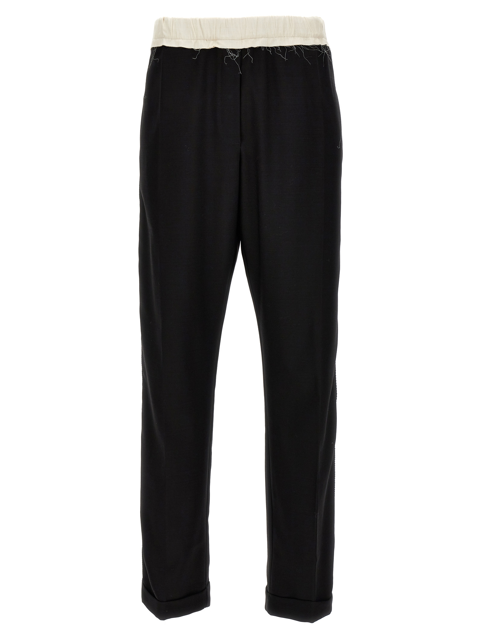 Bicolor Wool Casual Pants