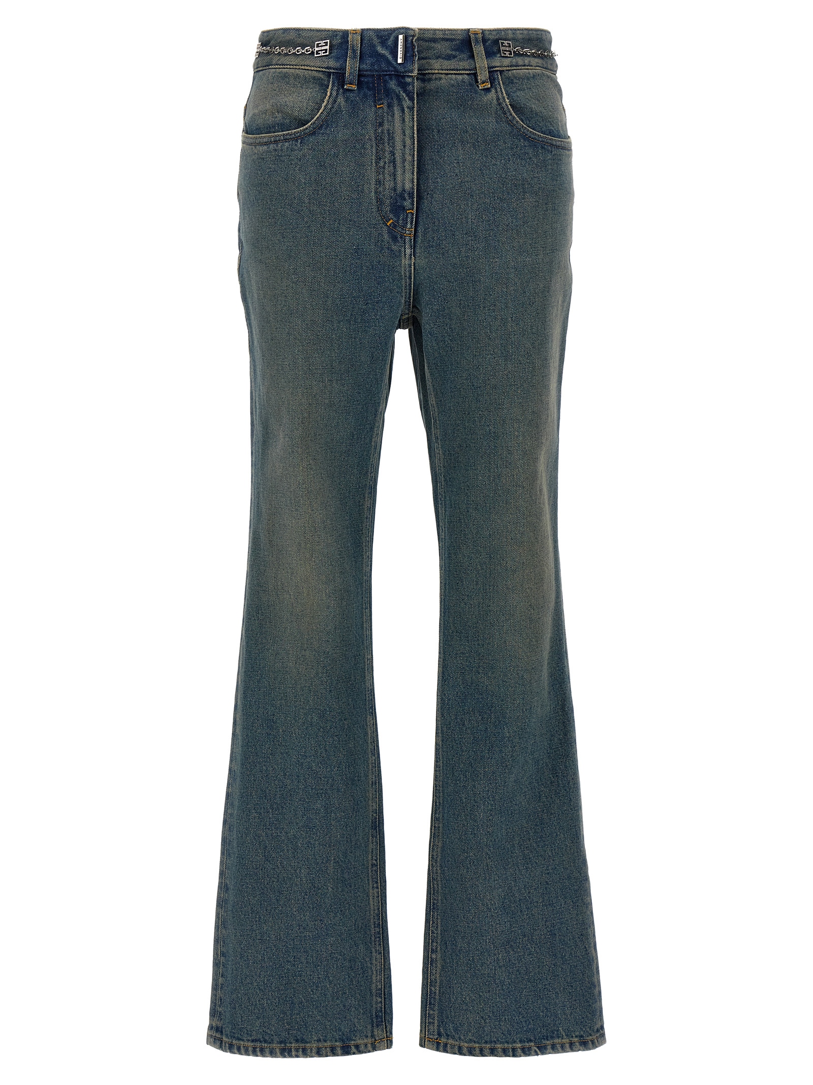 Blue Cotton Bootcut Jeans