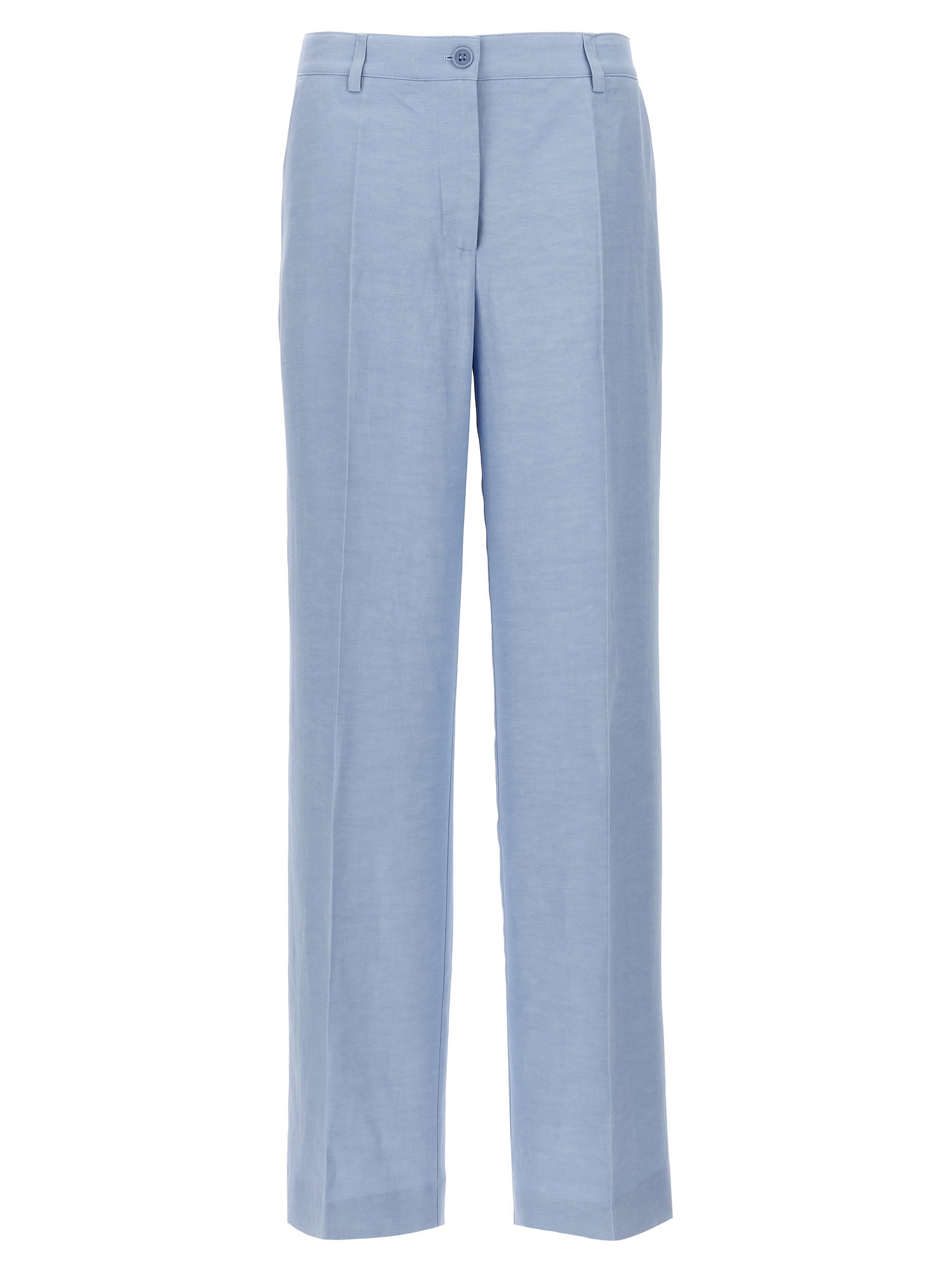 Blue Viscose Casual Pants