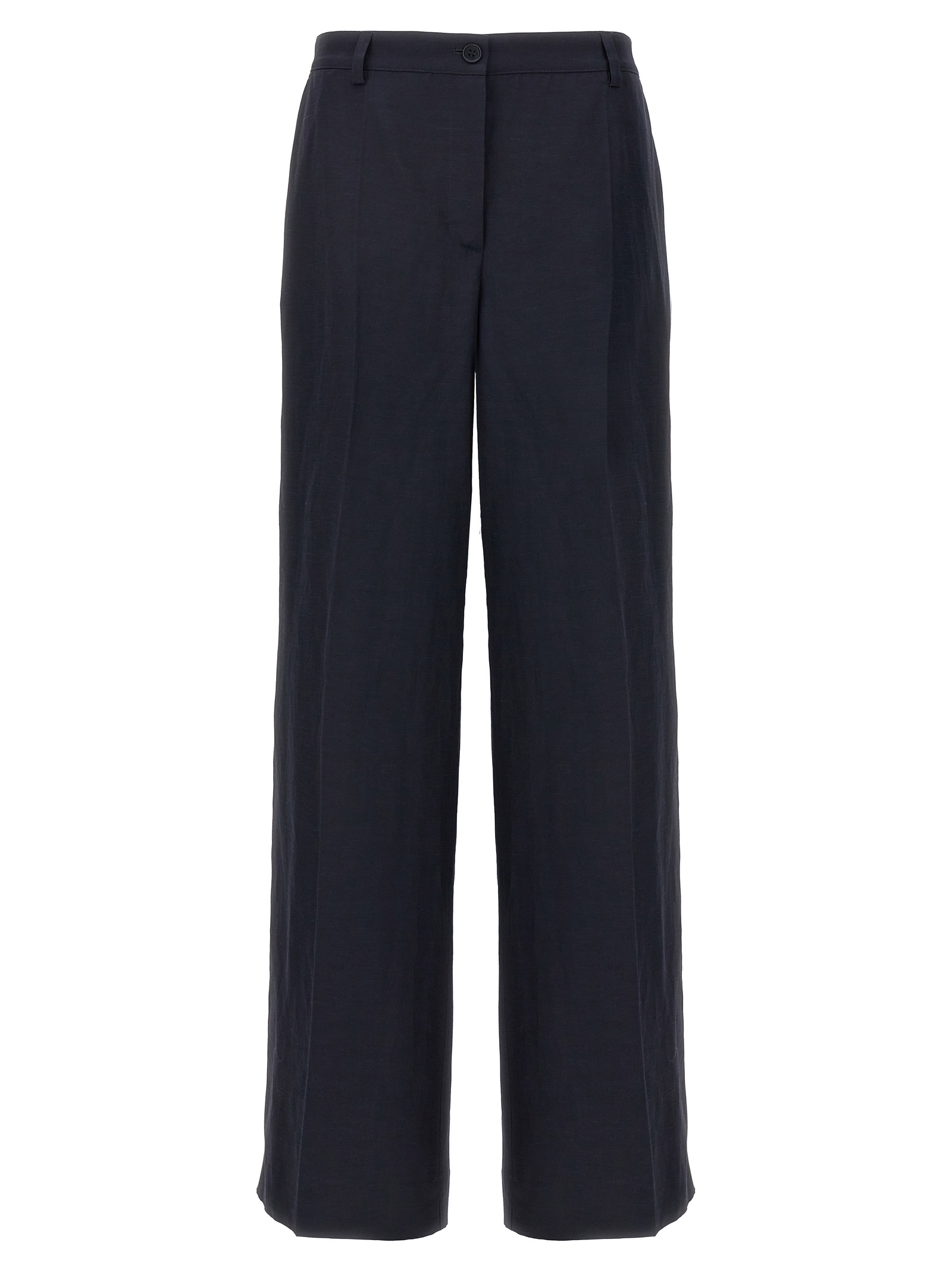 Blue Viscose Casual Pants