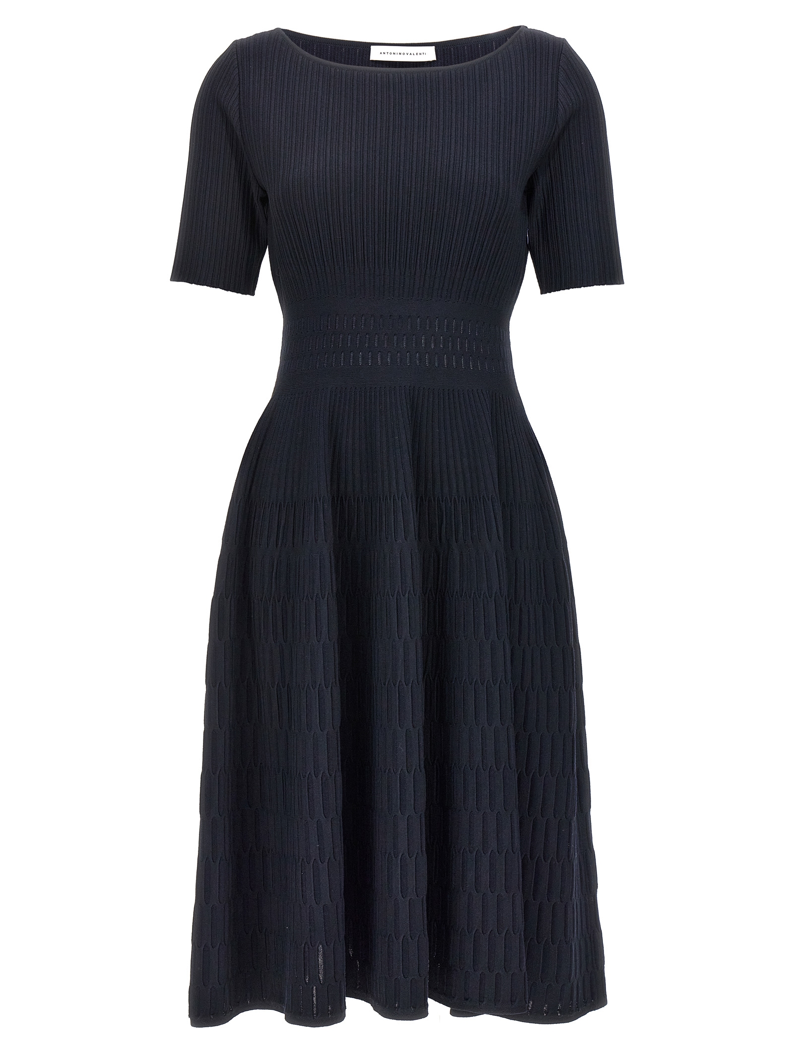 Blue Viscose Midi Dress
