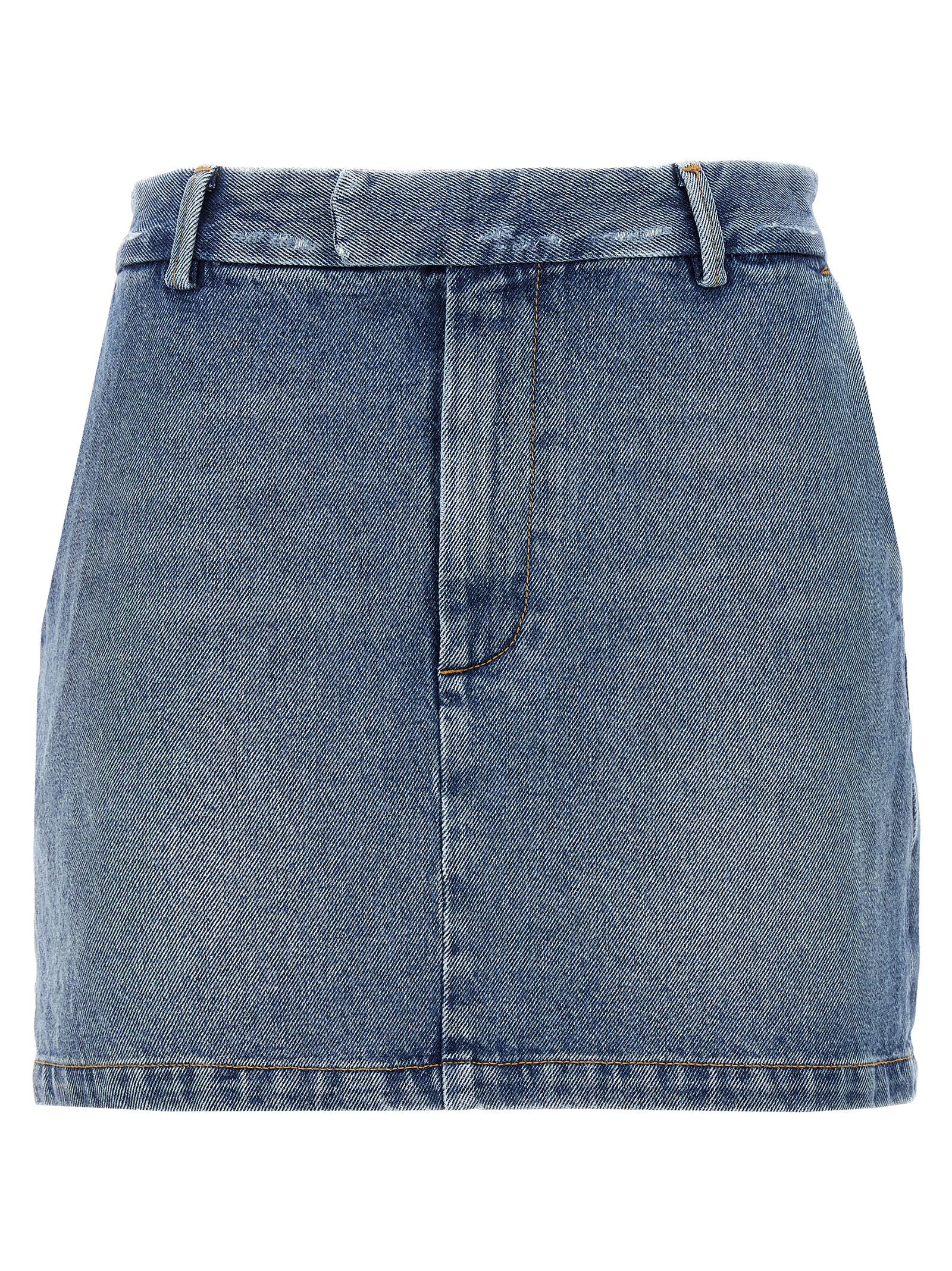Blue Cotton Long Skirt