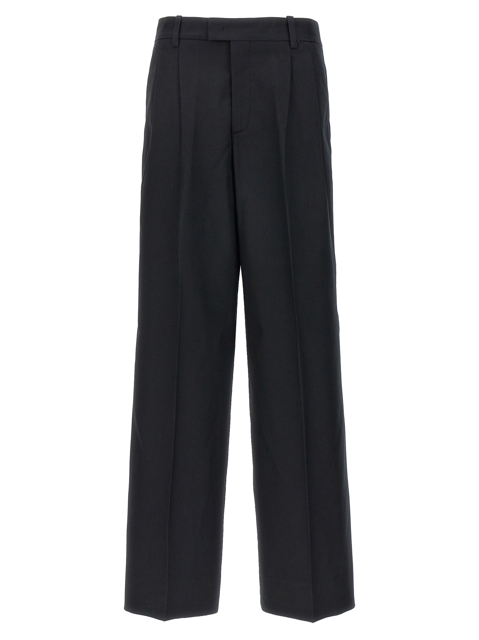 Black Cotton Casual Pants