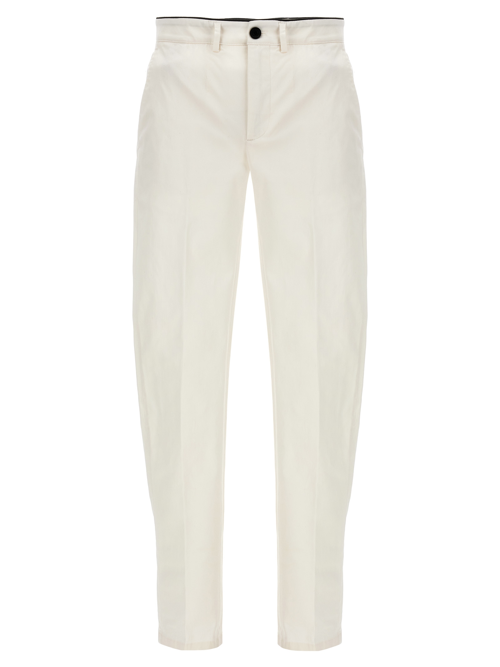 White Cotton Casual Pants