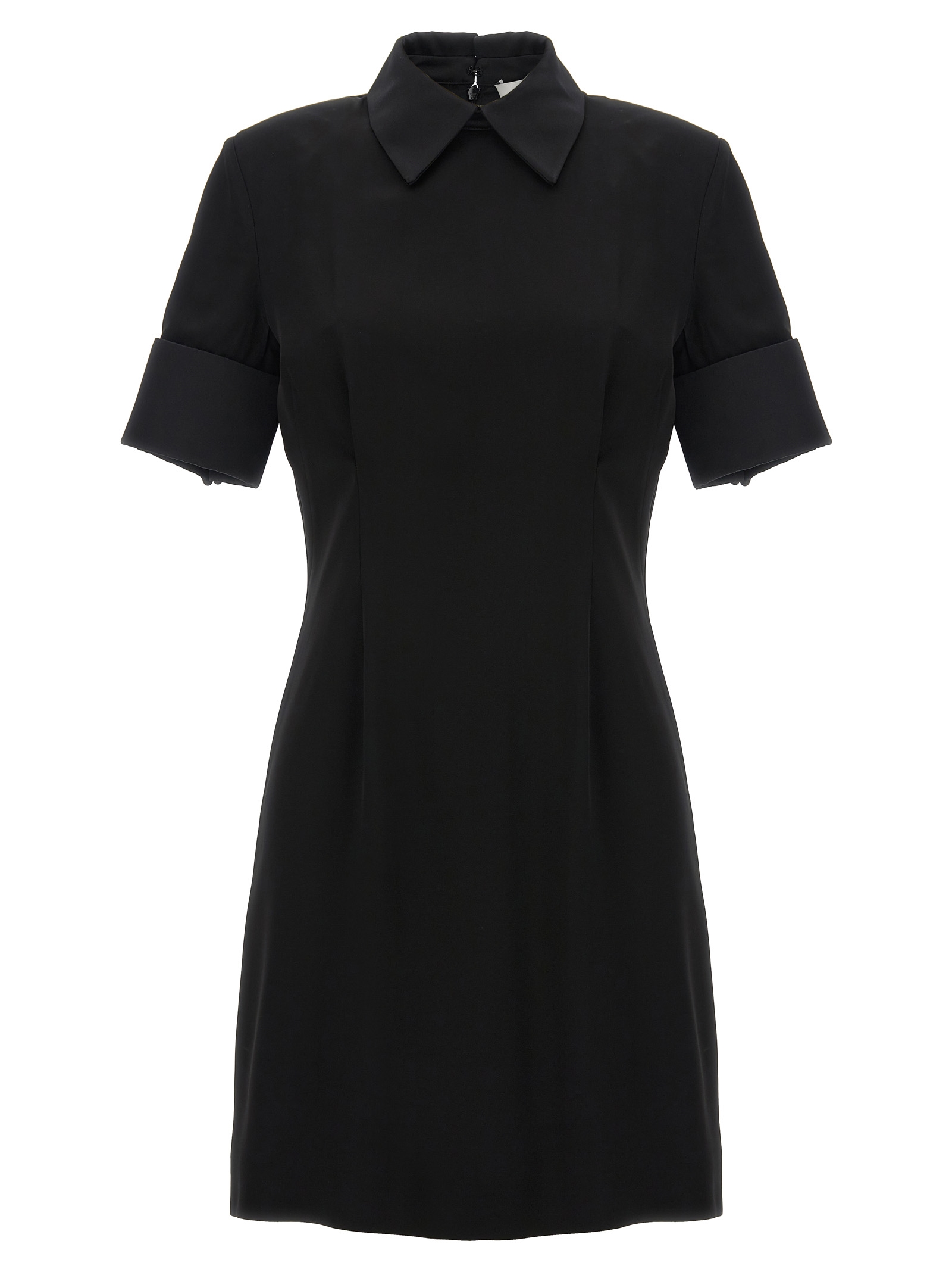 Black Viscose Short Dress