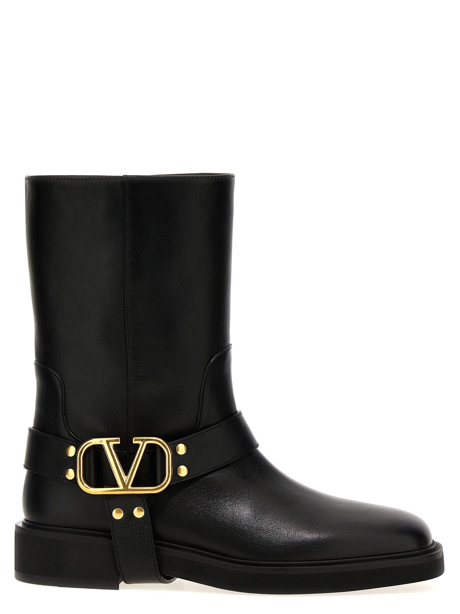Valentino Garavani Black Calfskin Ankle Boots - Women