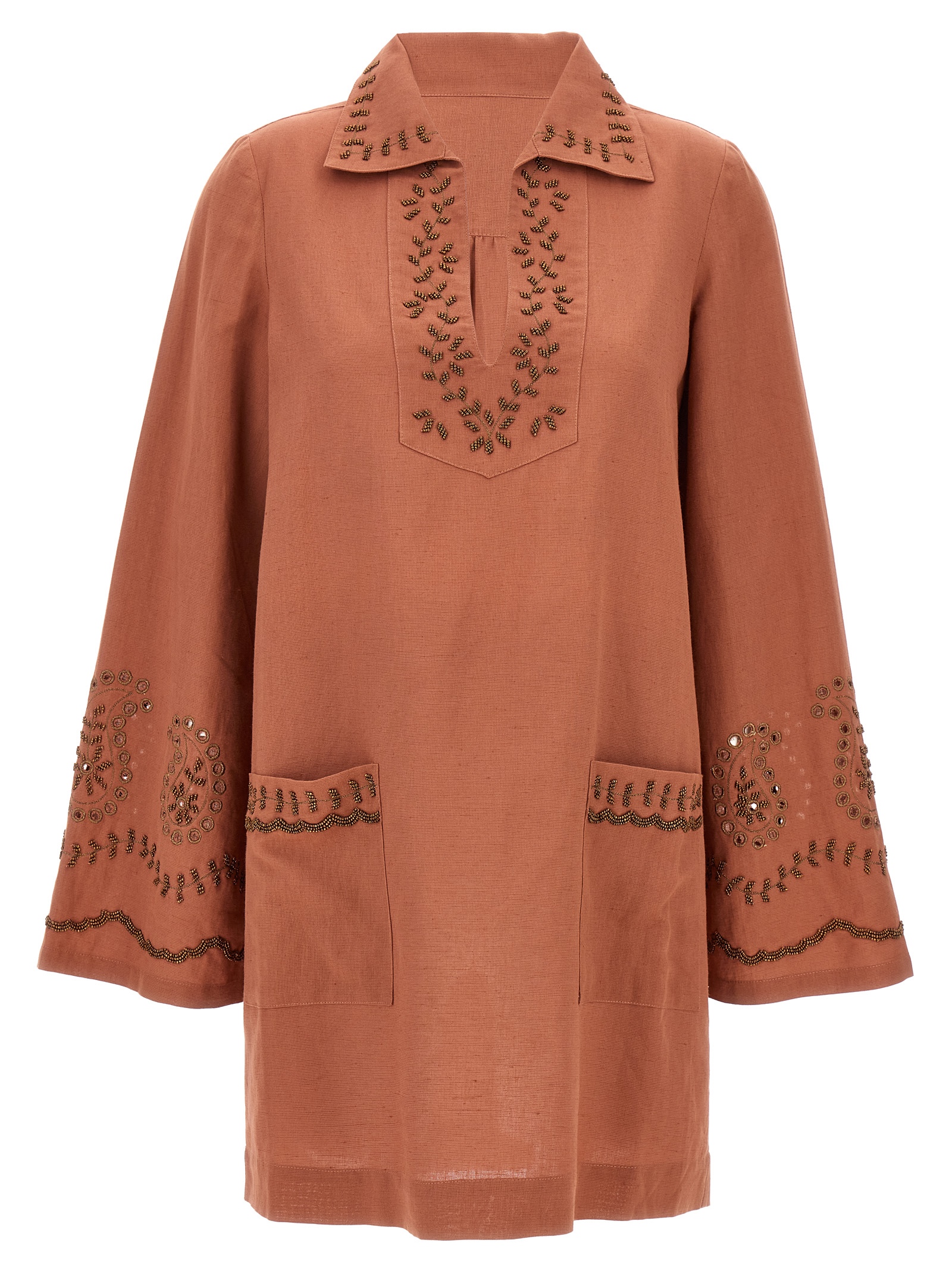Bordeaux Cotton Short Dress