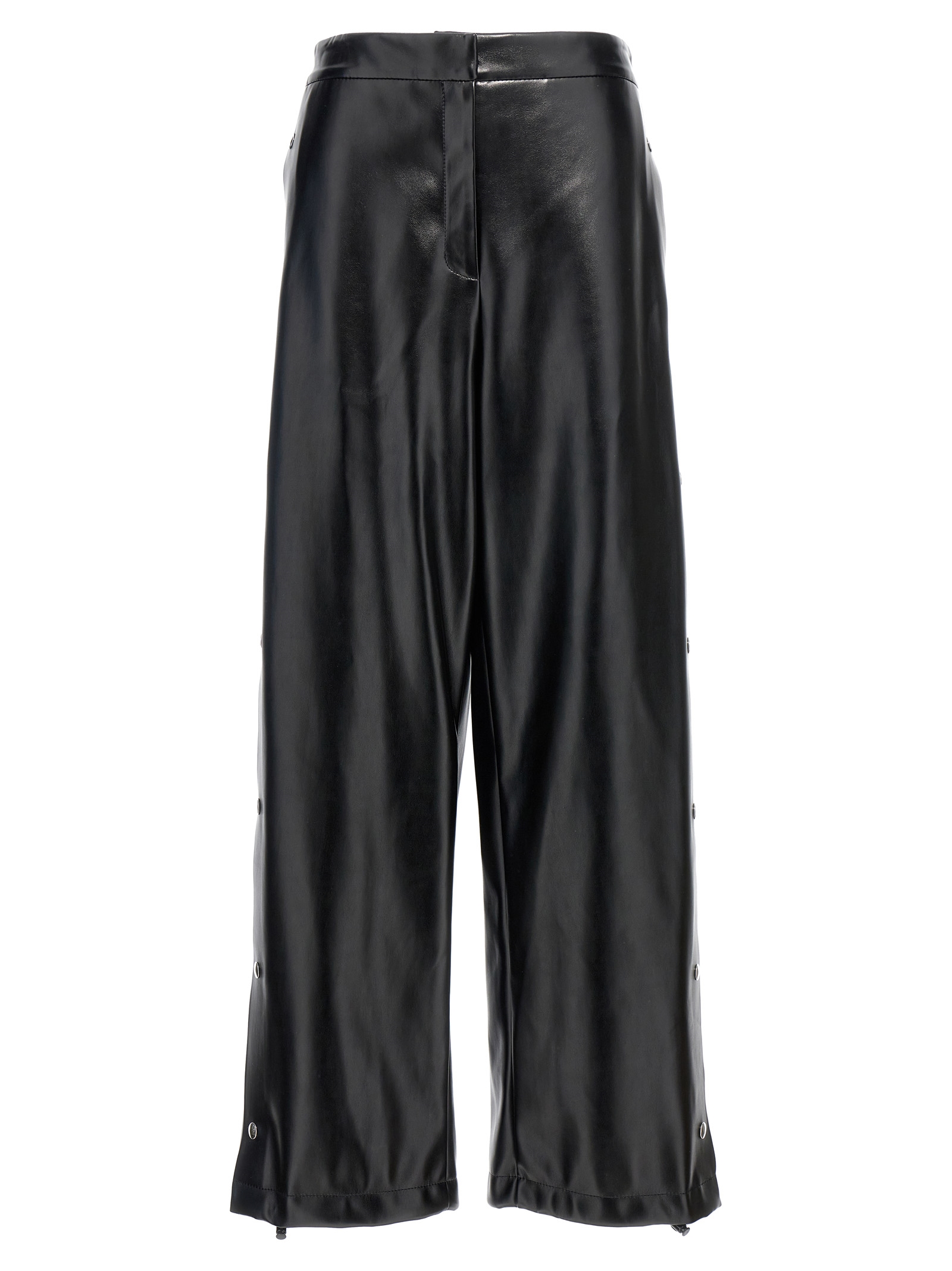 Black Polyester Casual Pants