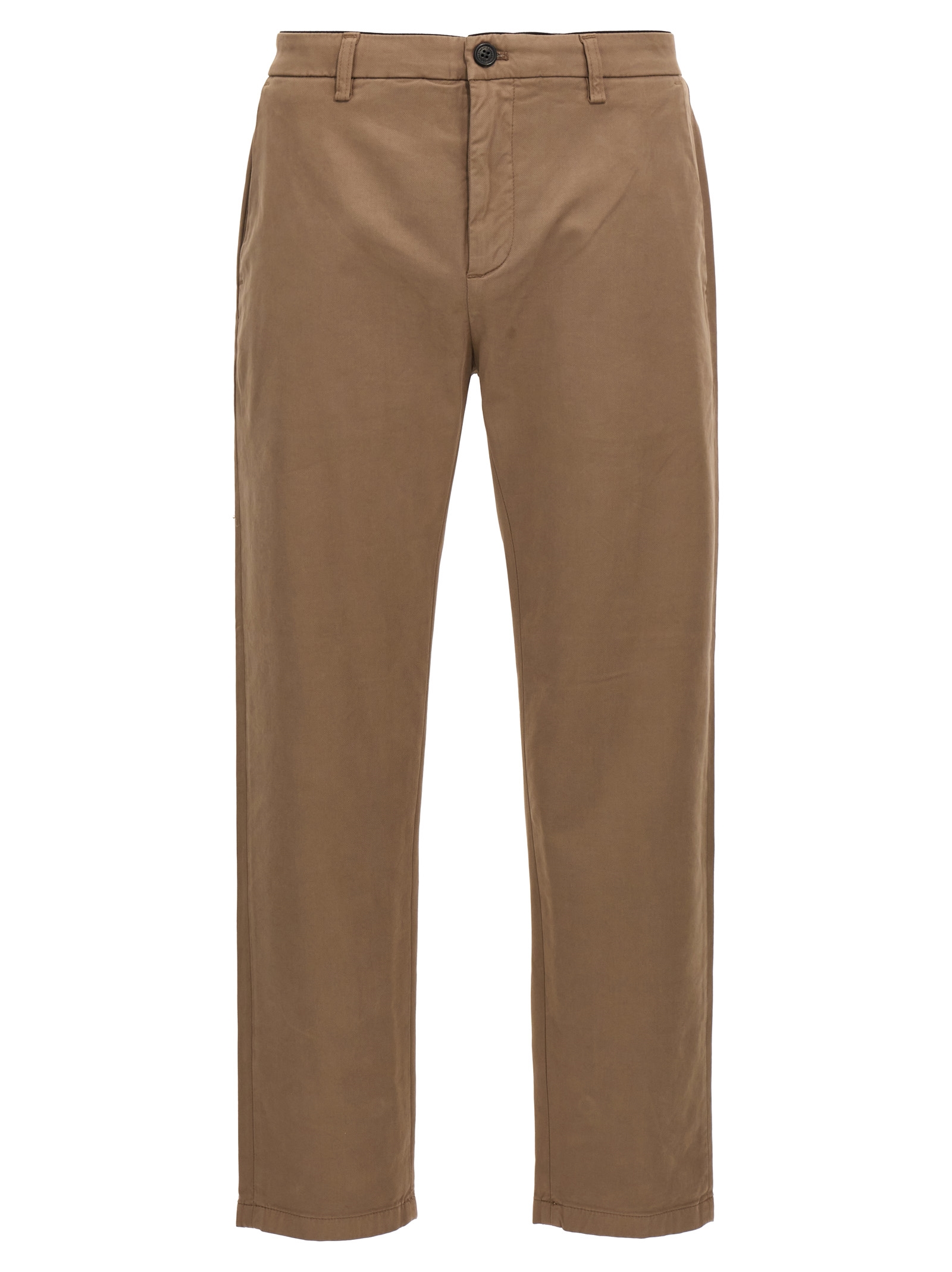Brown Cotton Casual Pants