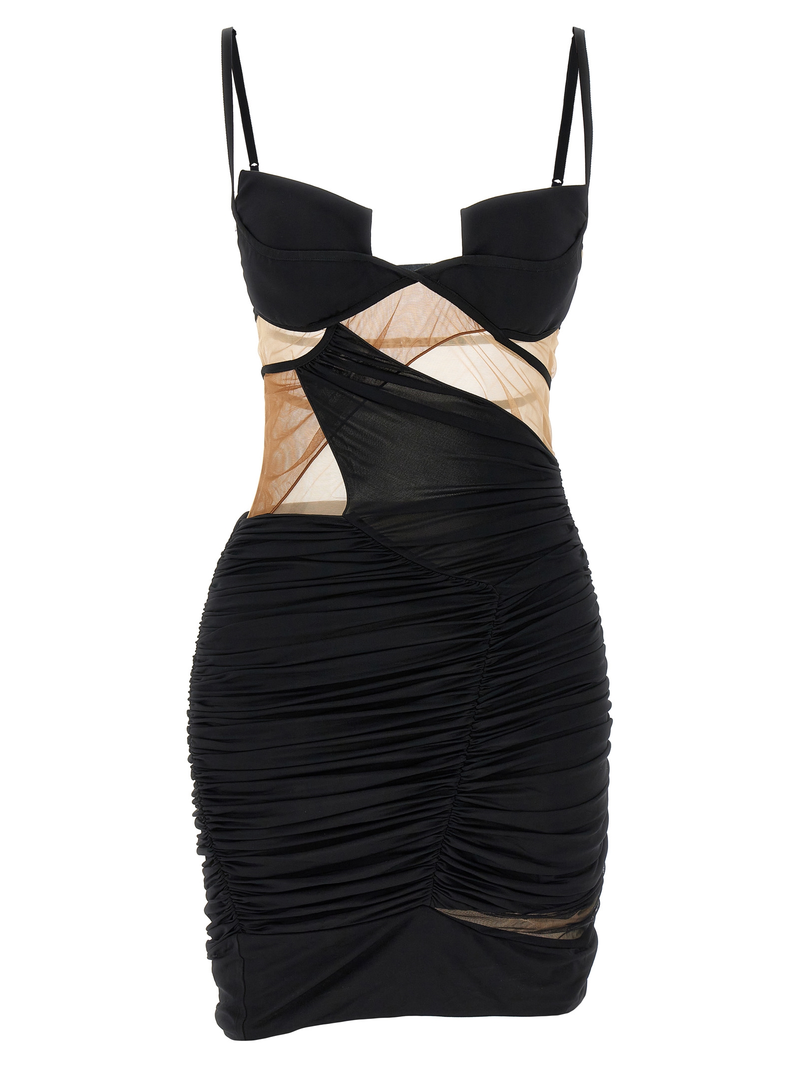 Black Viscose Short Dress