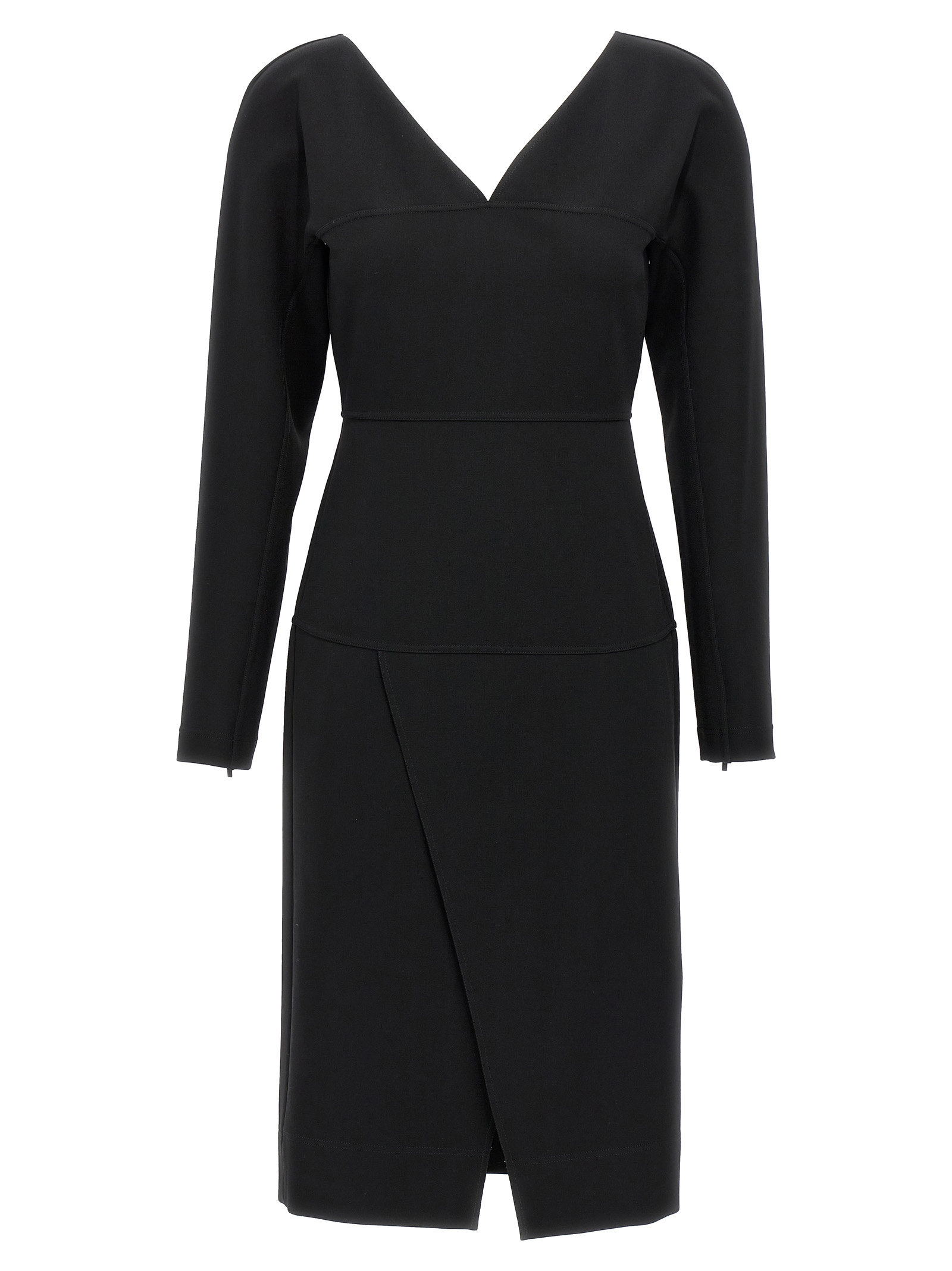 Black Viscose Midi Dress