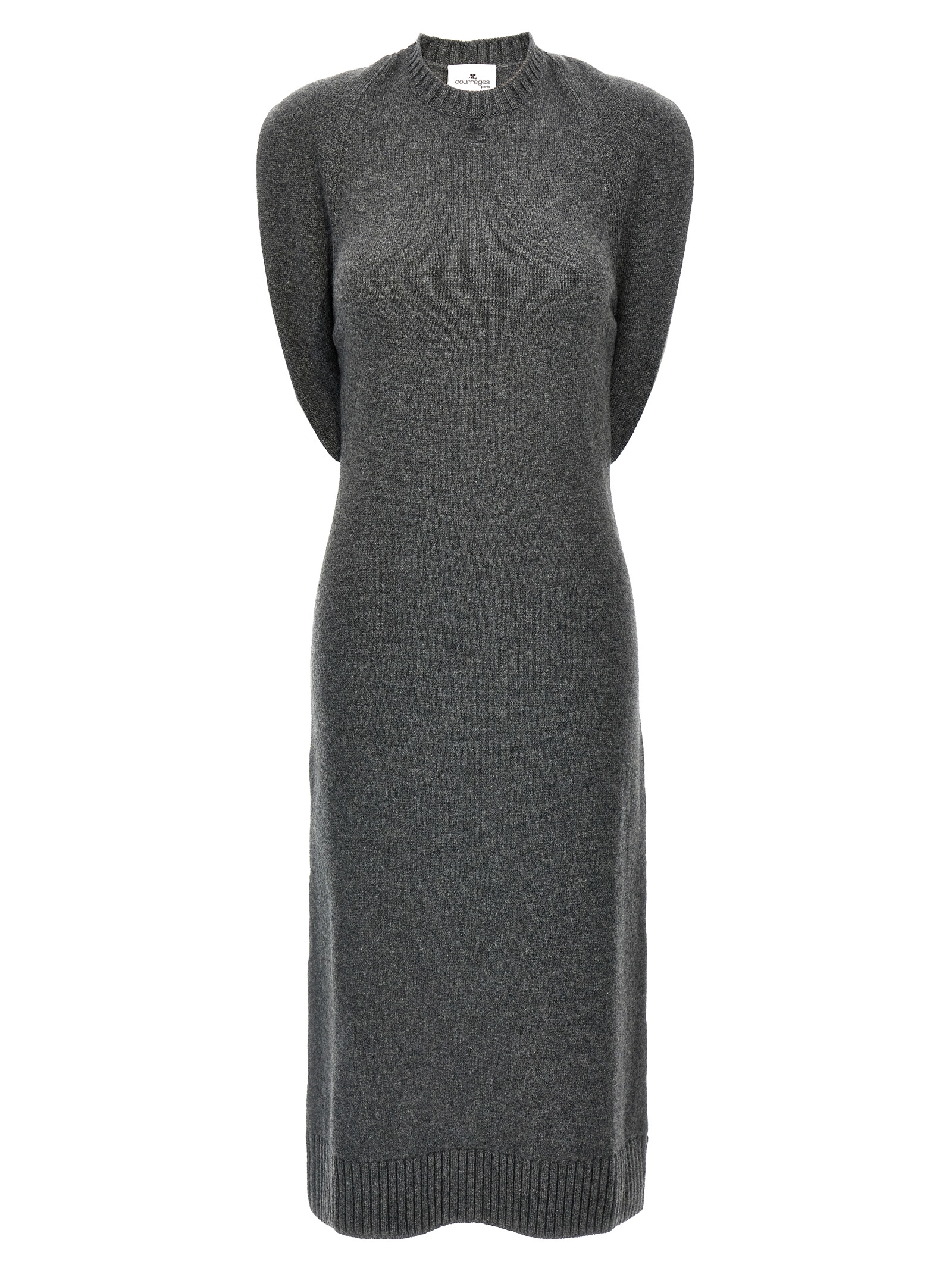 Gray Wool Midi Dress