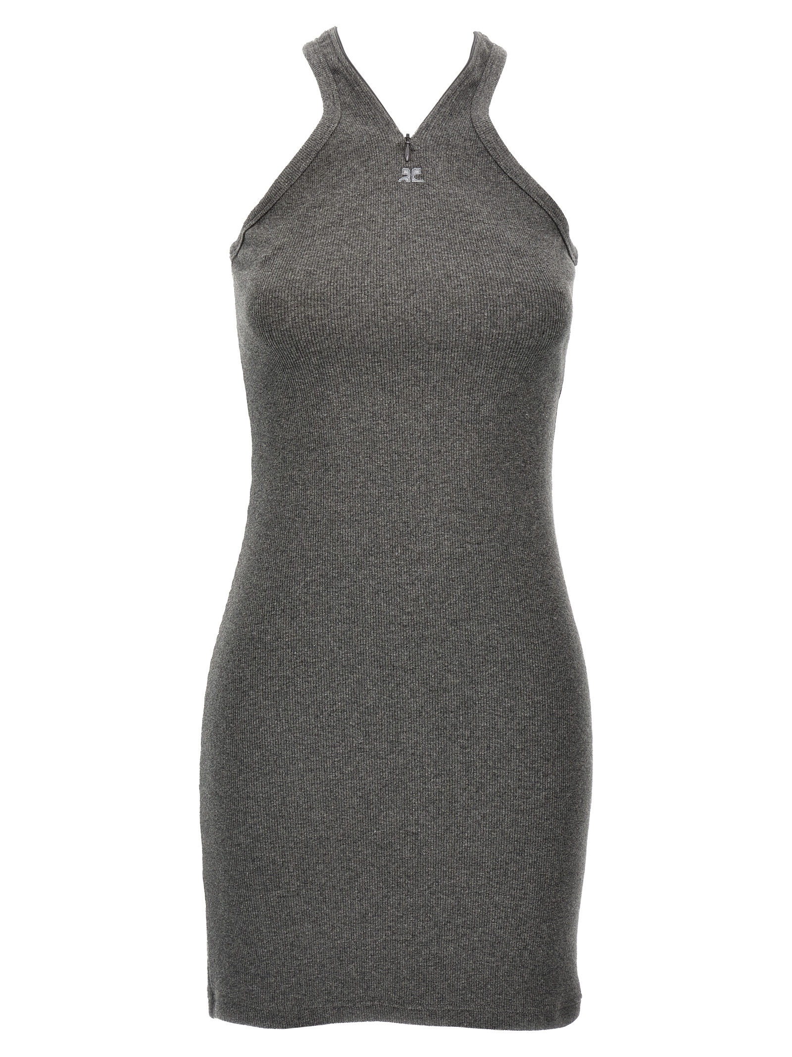 Gray Cotton Short Dress