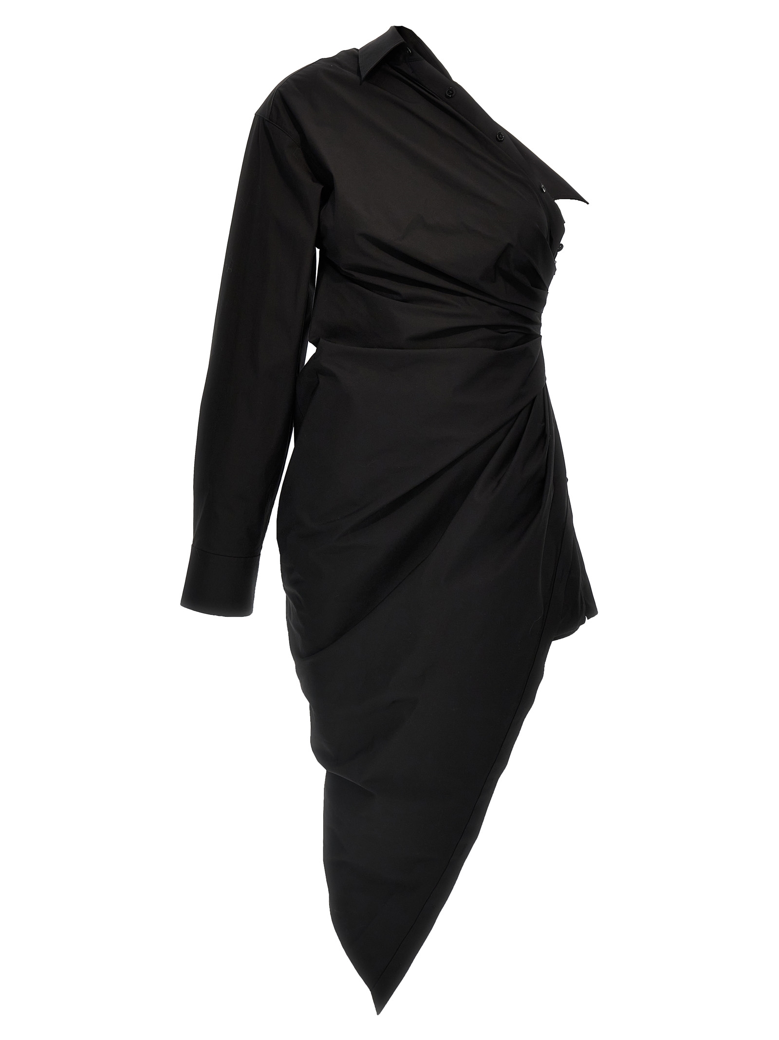 Black Cotton Short Dress