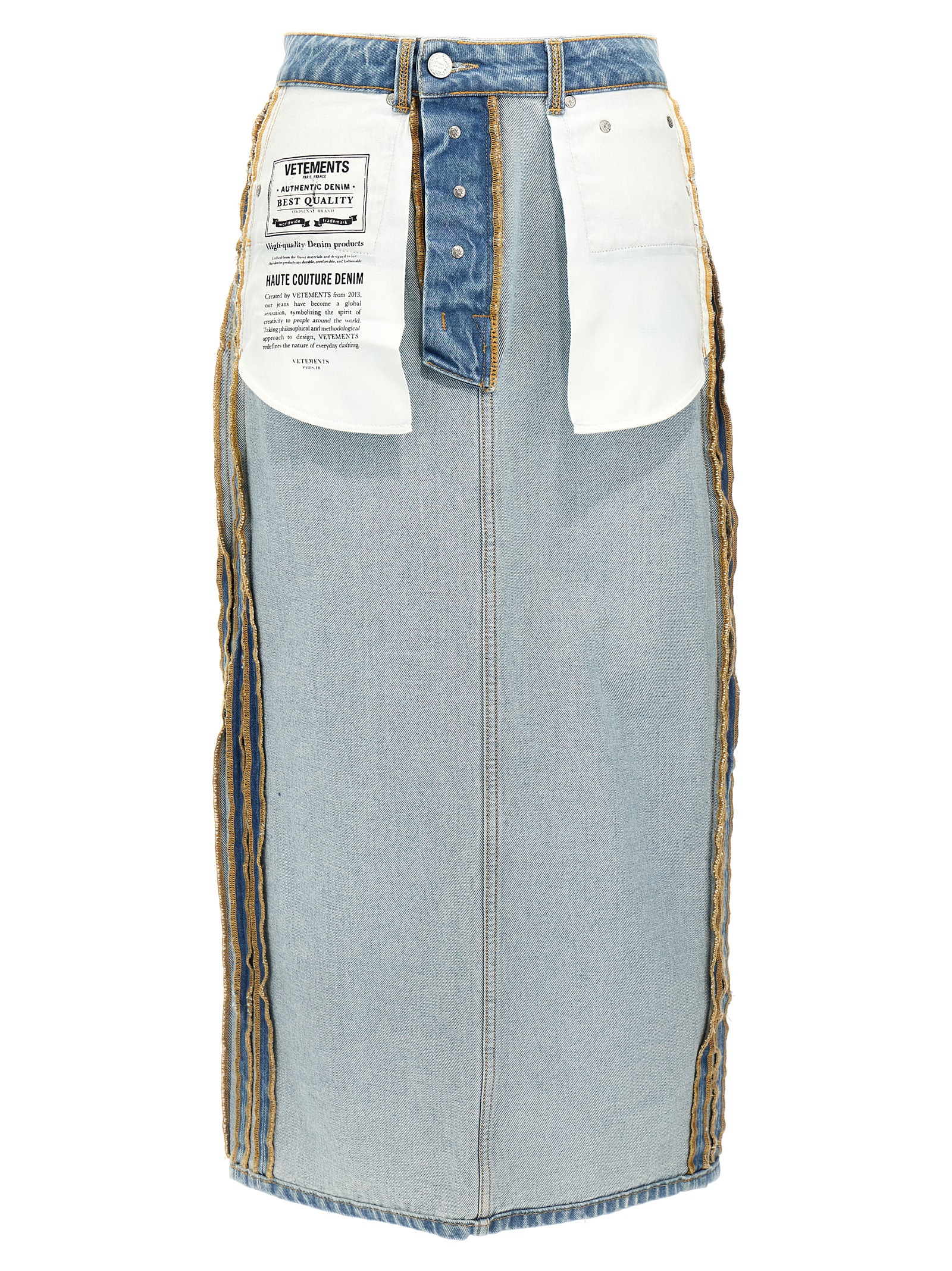 Blue Cotton Mini Skirt