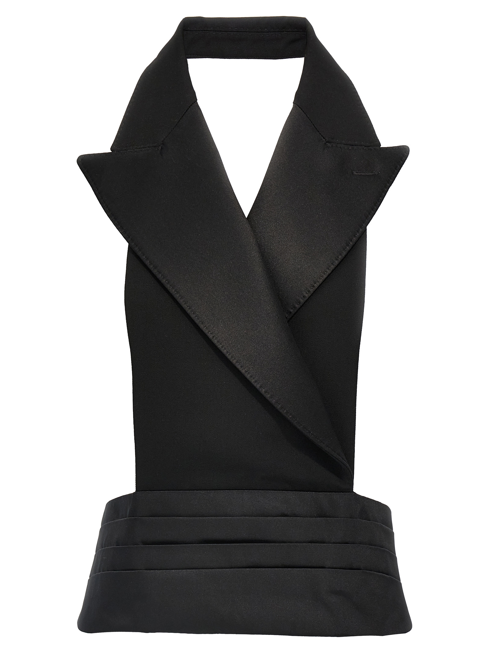 Black Silk Sleeveless Jacket
