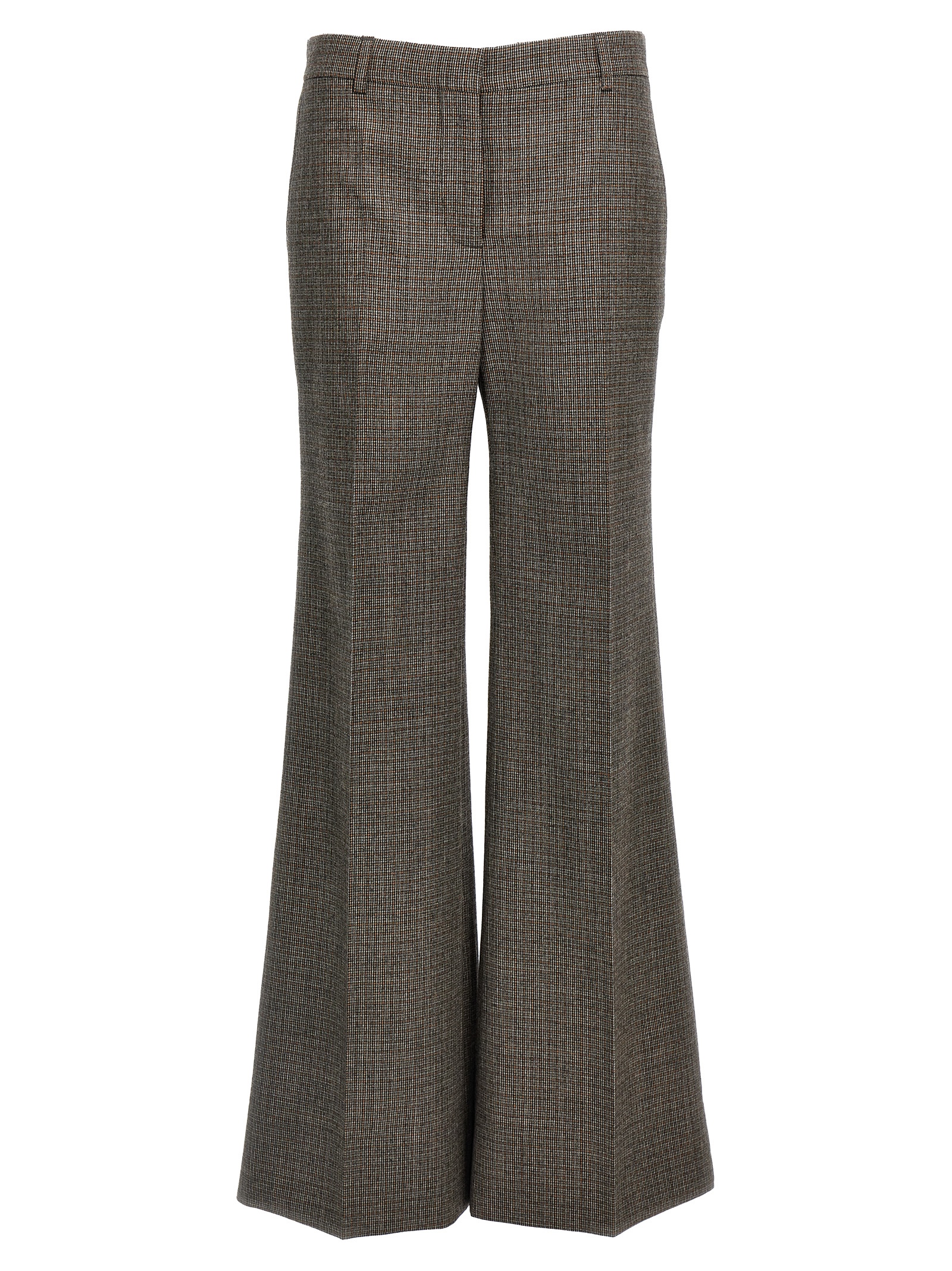 Gray Wool Flared Pants