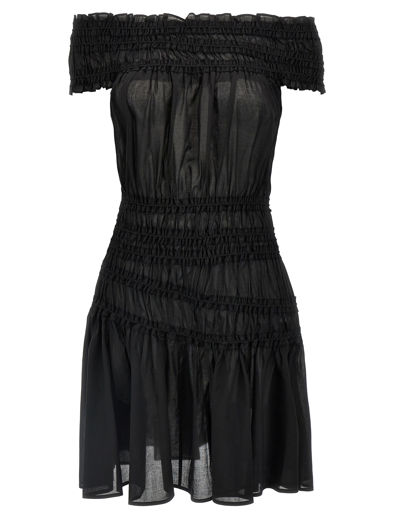 Black Cotton Short Dress