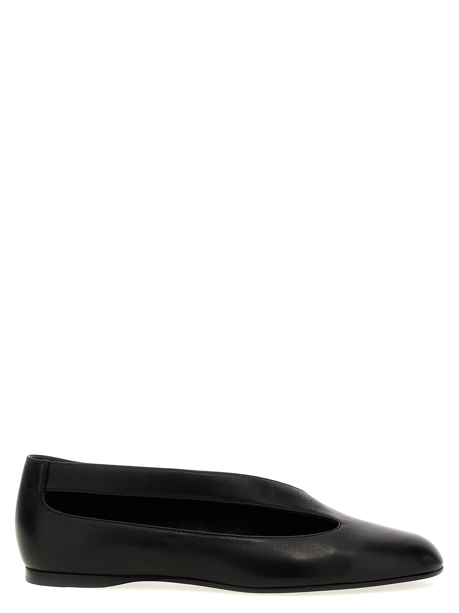 Black Lamb Leather Ballet Flats