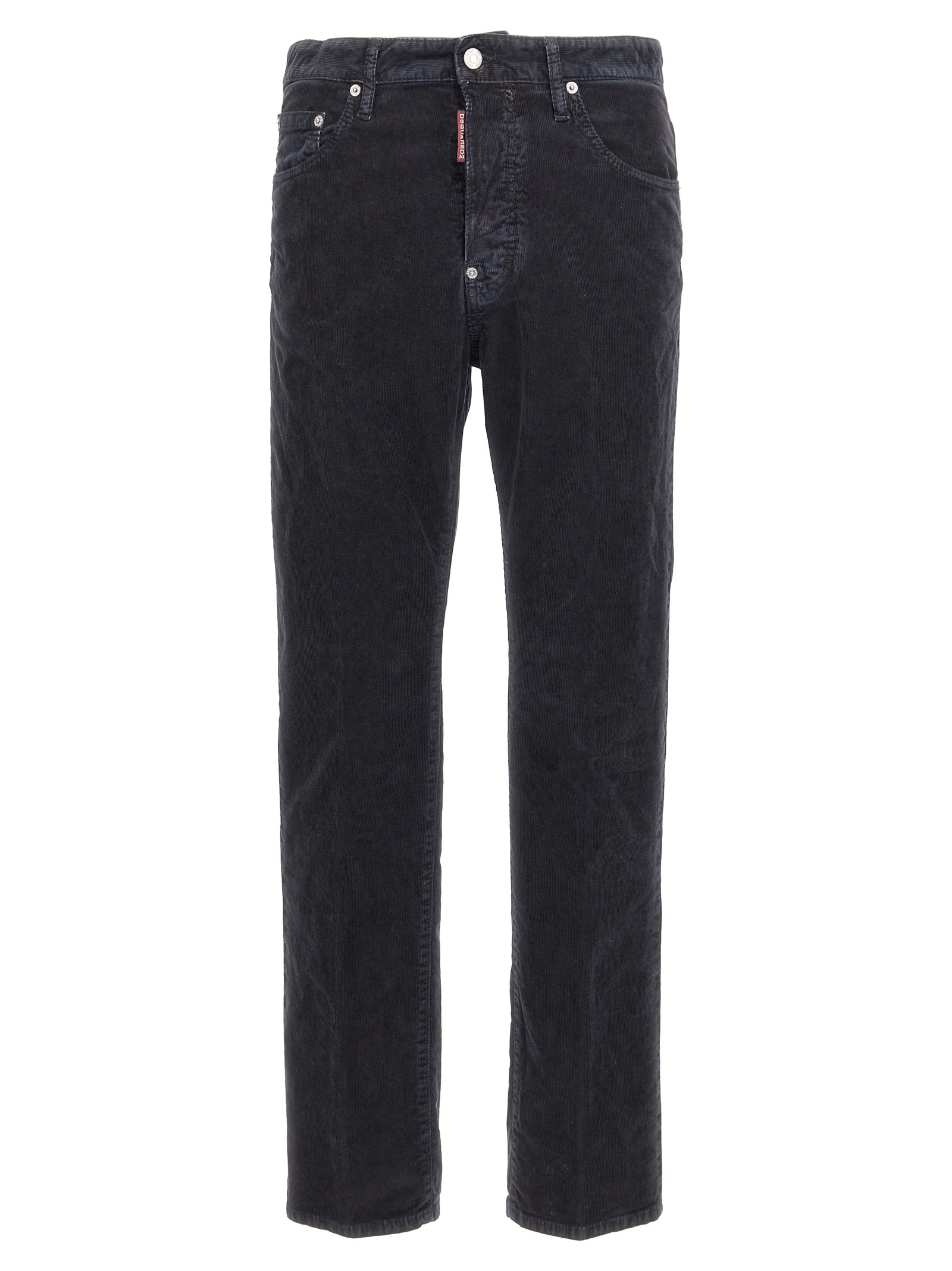 Blue Cotton Casual Pants