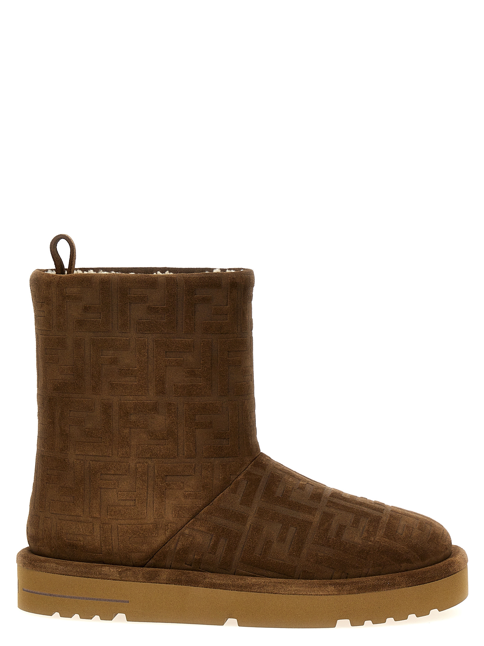 Fendi Brown Calf Leather Bos Taurus Ankle Boots - Women