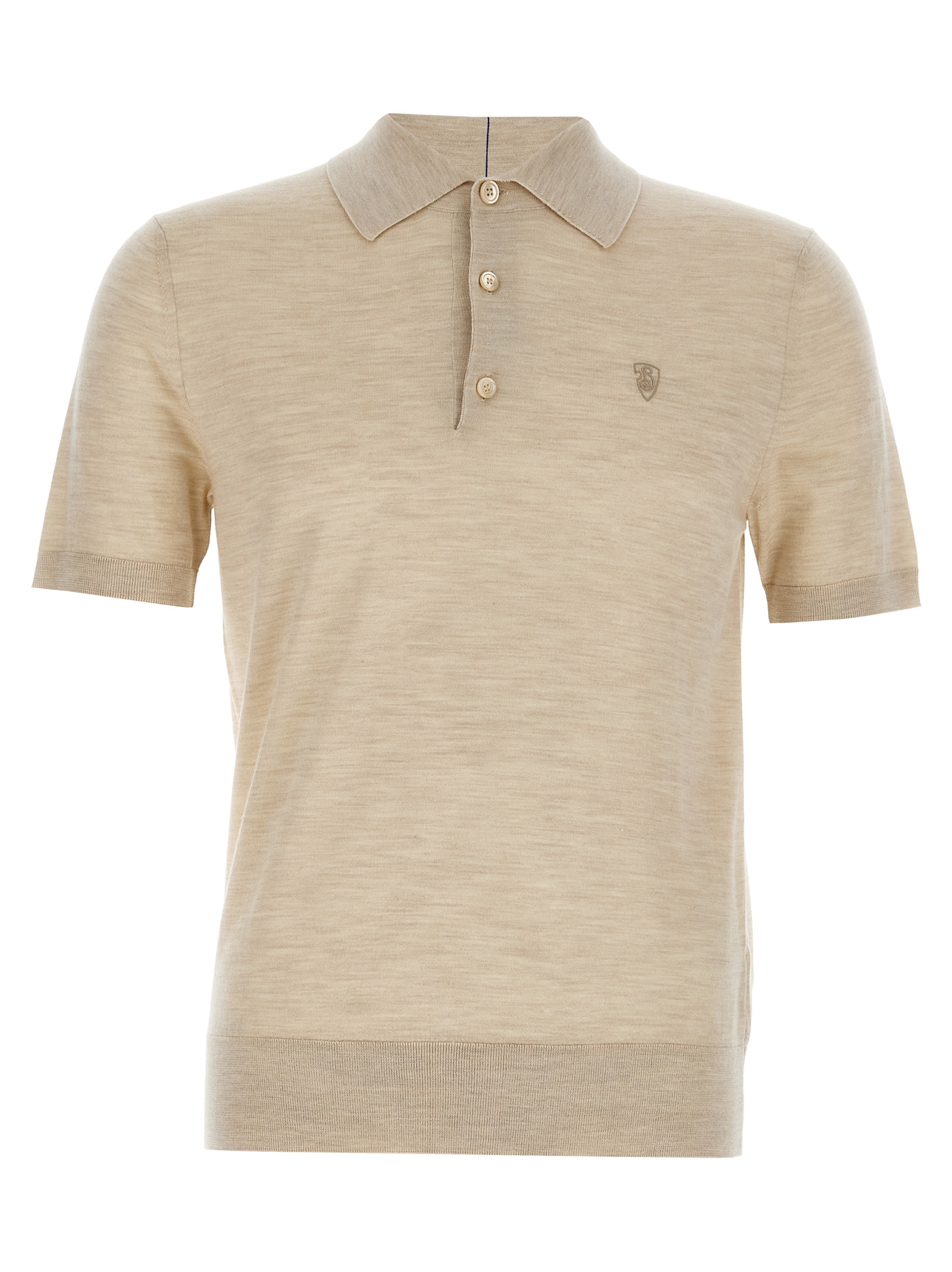 Beige Wool Polo Shirt