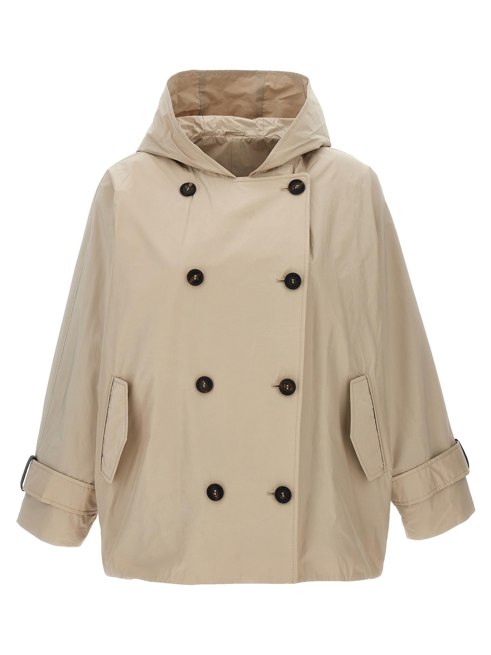 Brunello Cucinelli Beige Polyester Full-Length Jacket Clothing - Women