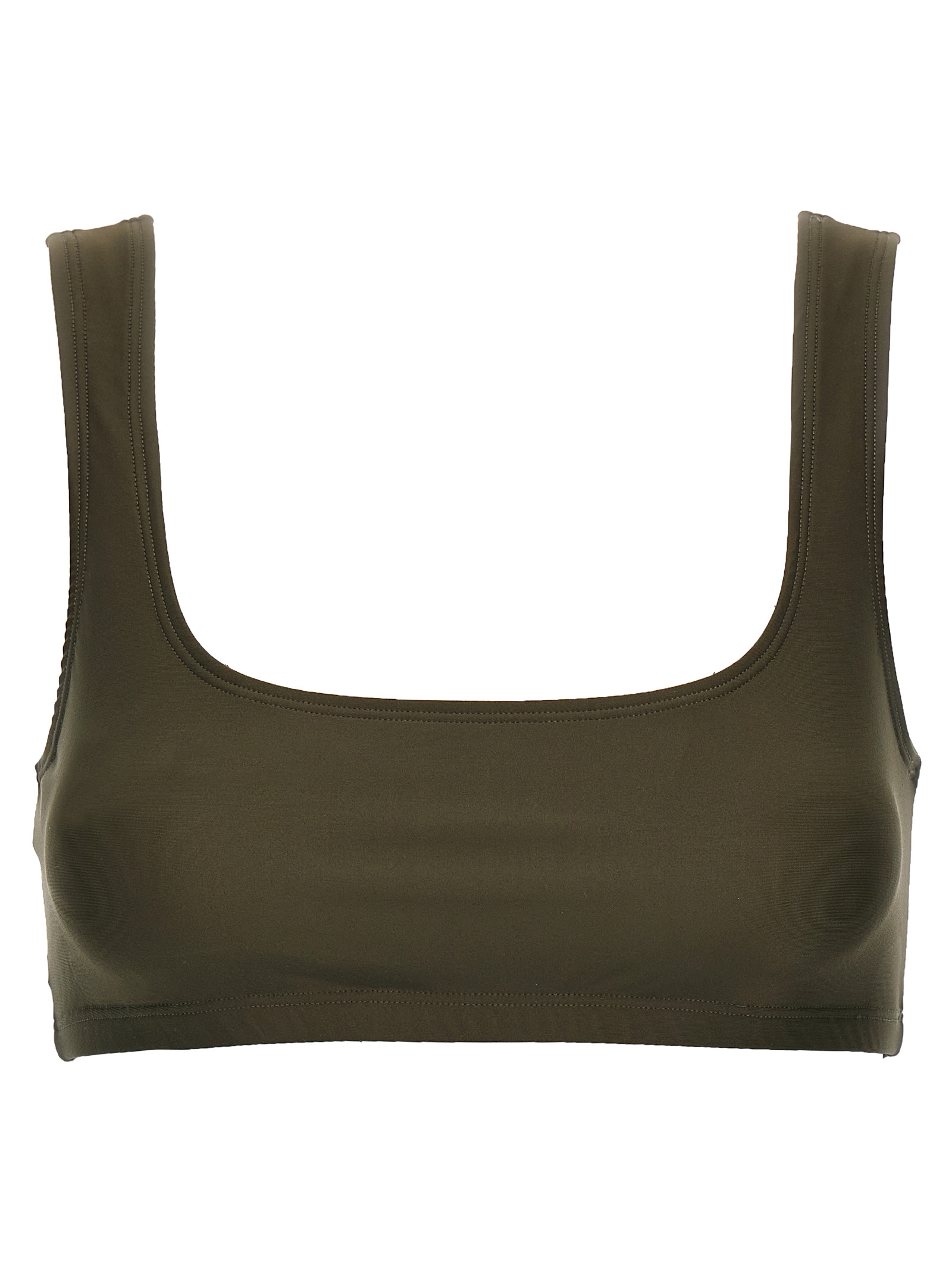 Brown Polyamide Tank Tops