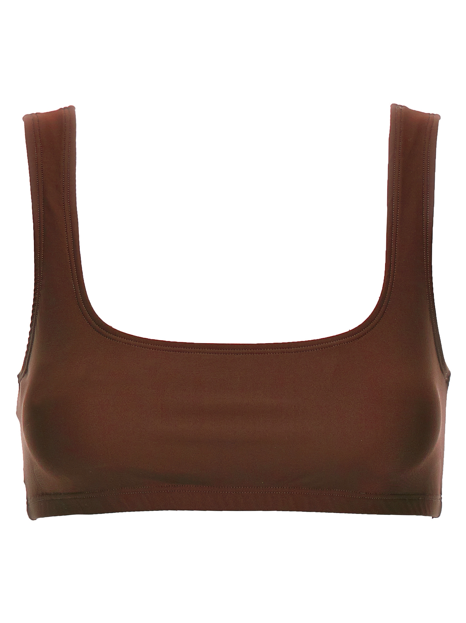 Brown Polyamide Tank Tops