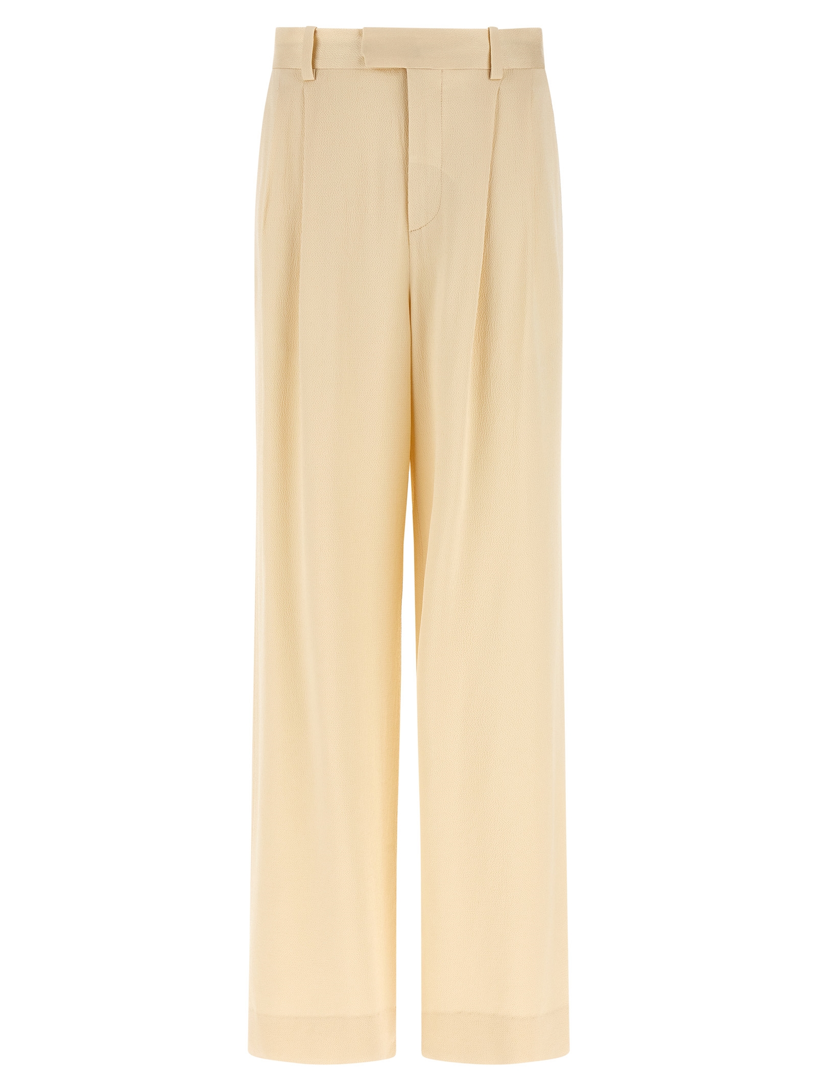 Beige Viscose Casual Pants