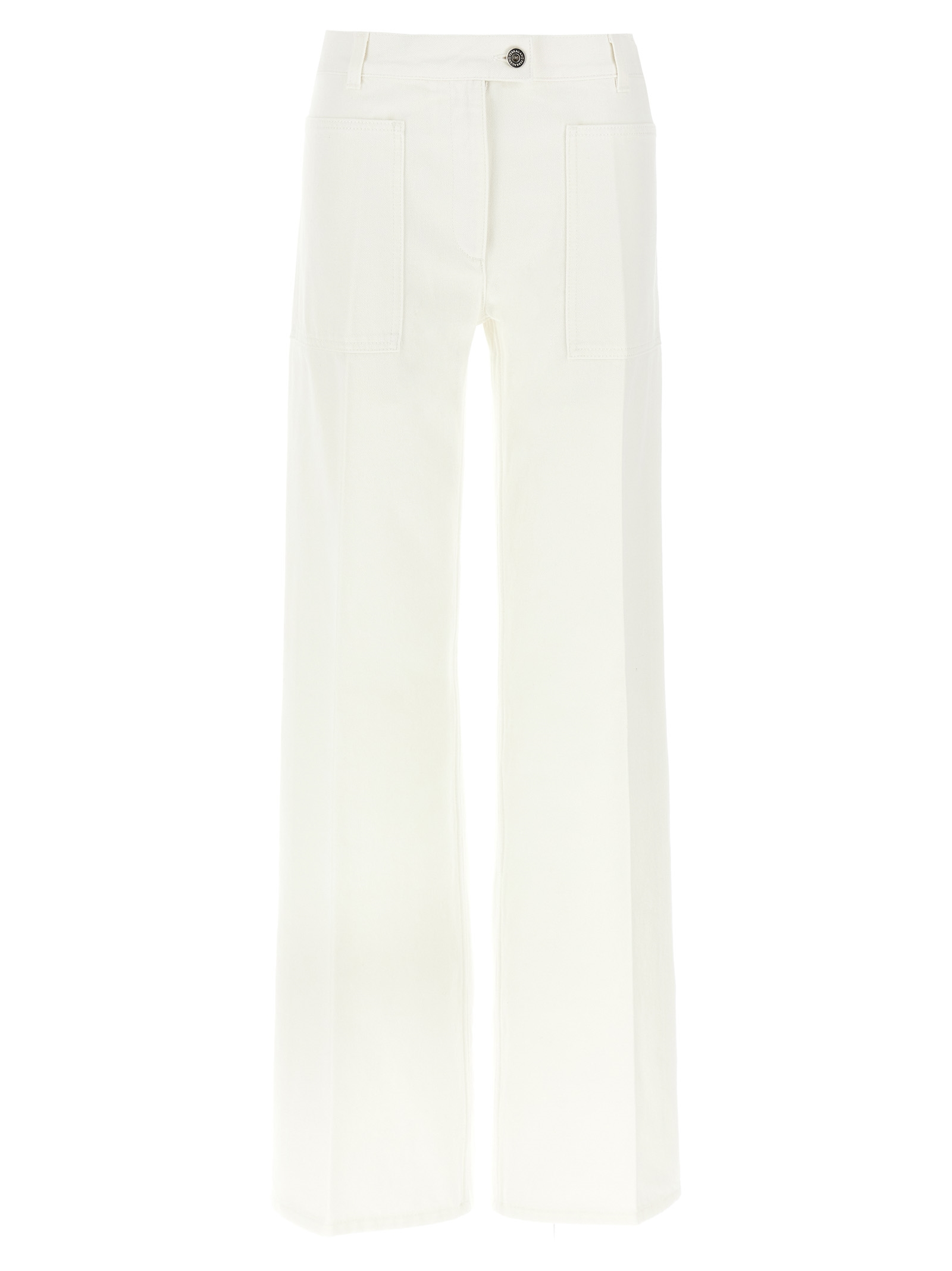 White Cotton Straight-Leg Jeans