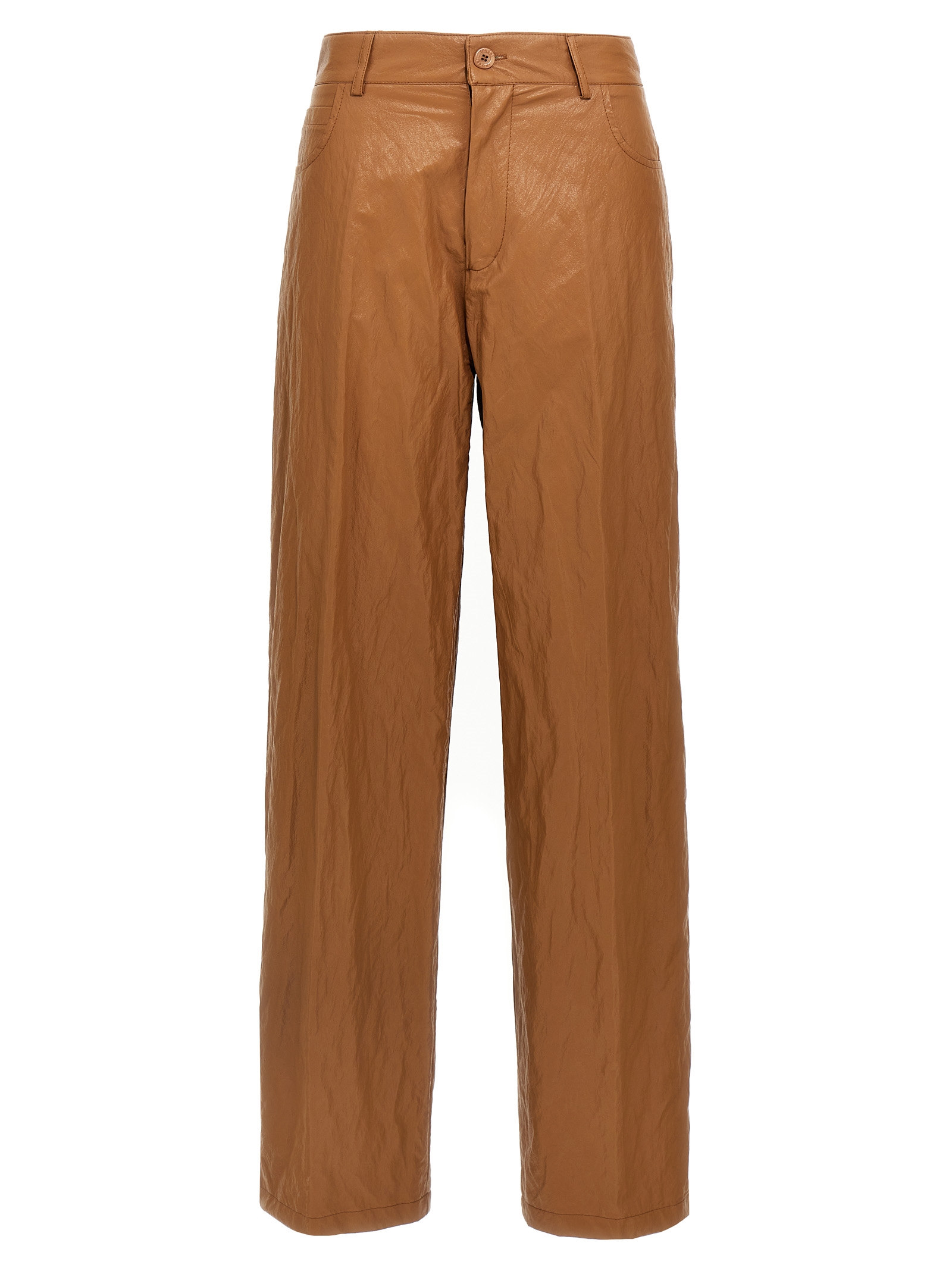 Brown Viscose Casual Pants