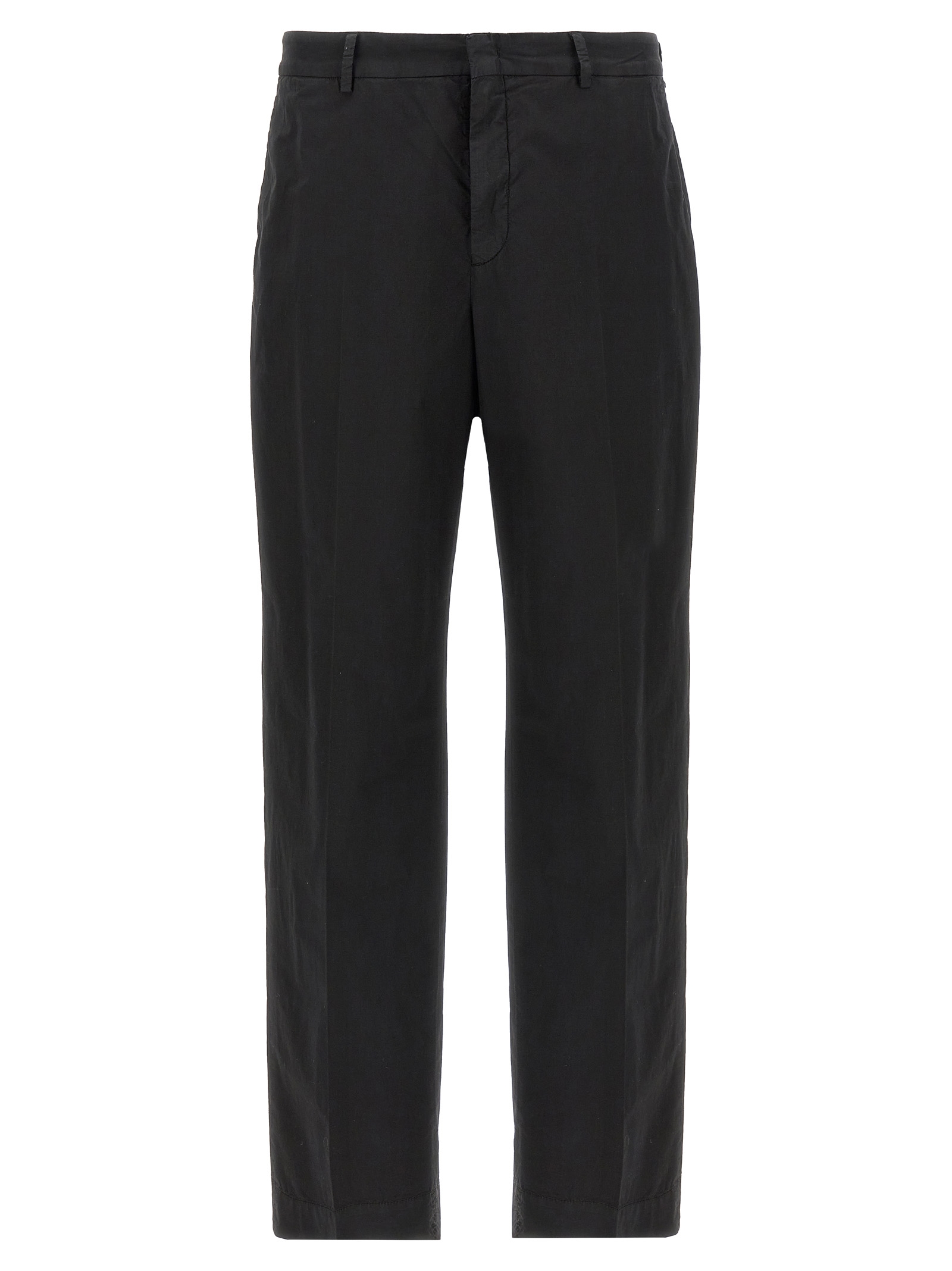 Black Cotton Casual Pants
