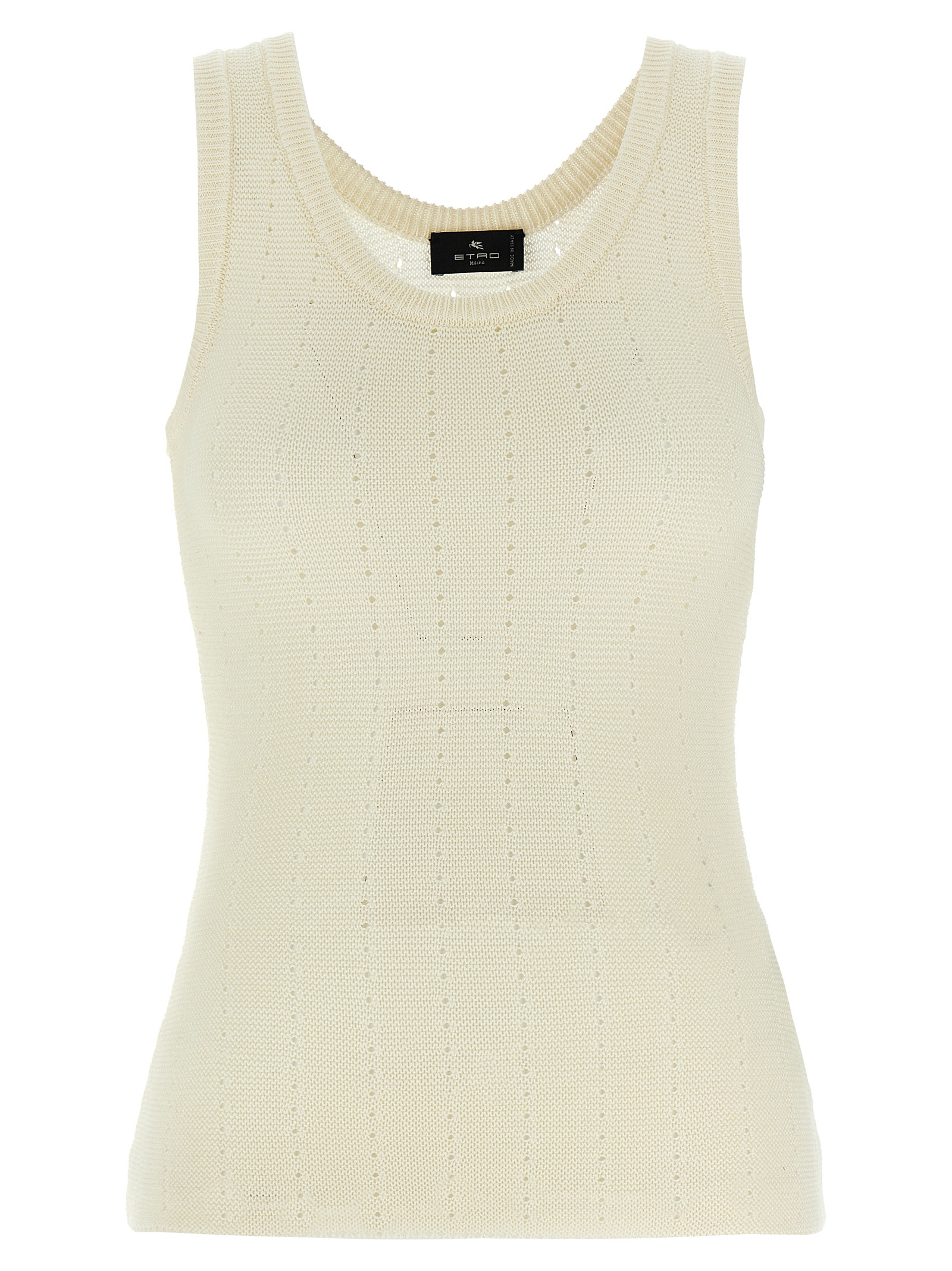 White Silk Sleeveles T-Shirt