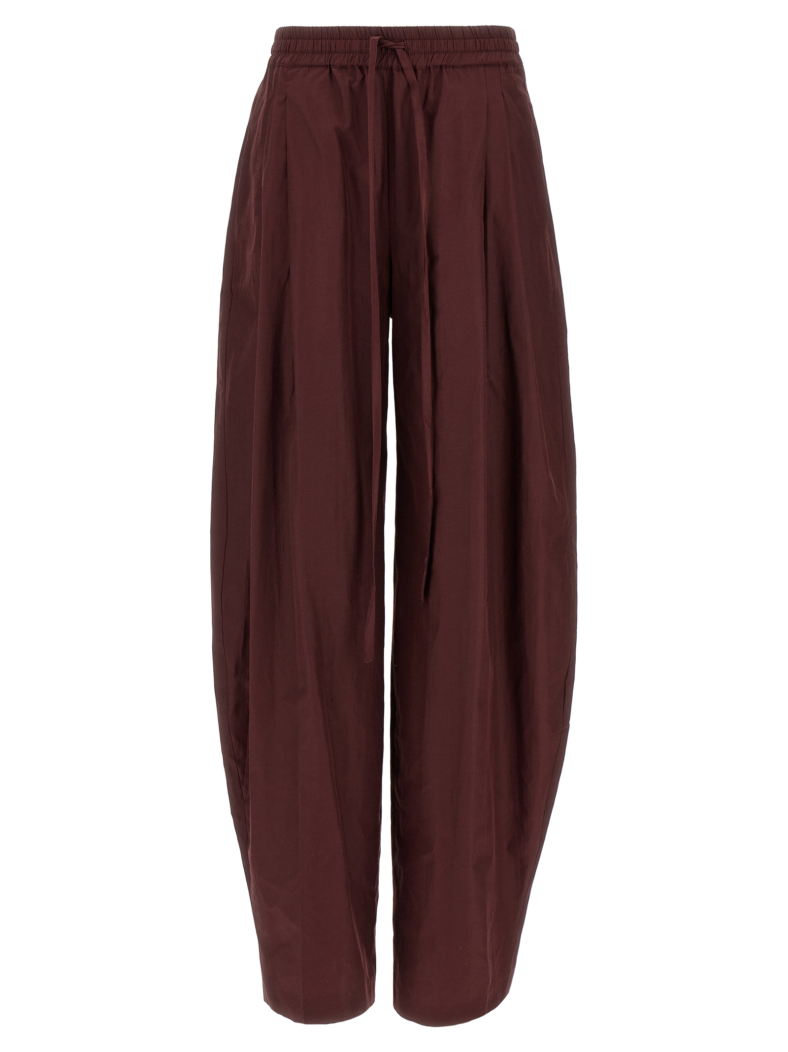 Bordeaux Polyester Casual Pants