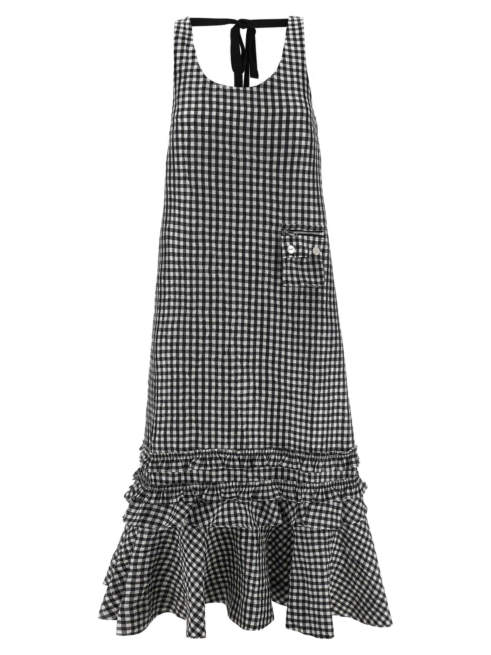 Black Polyester Midi Dress