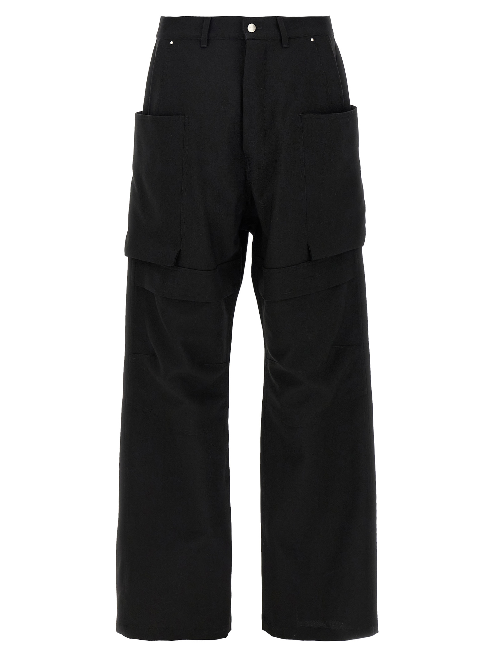 Black Virgin Wool Cargo Pants