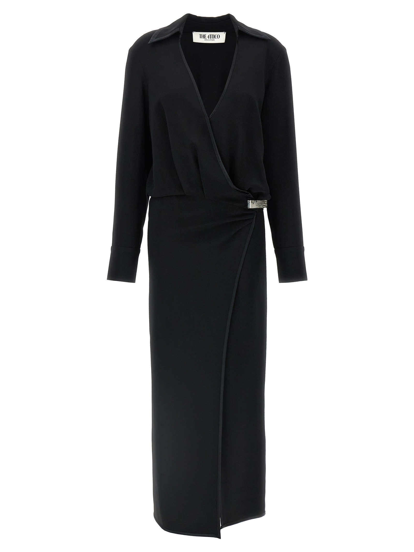 The Attico Black Marabou Midi Dress - Women