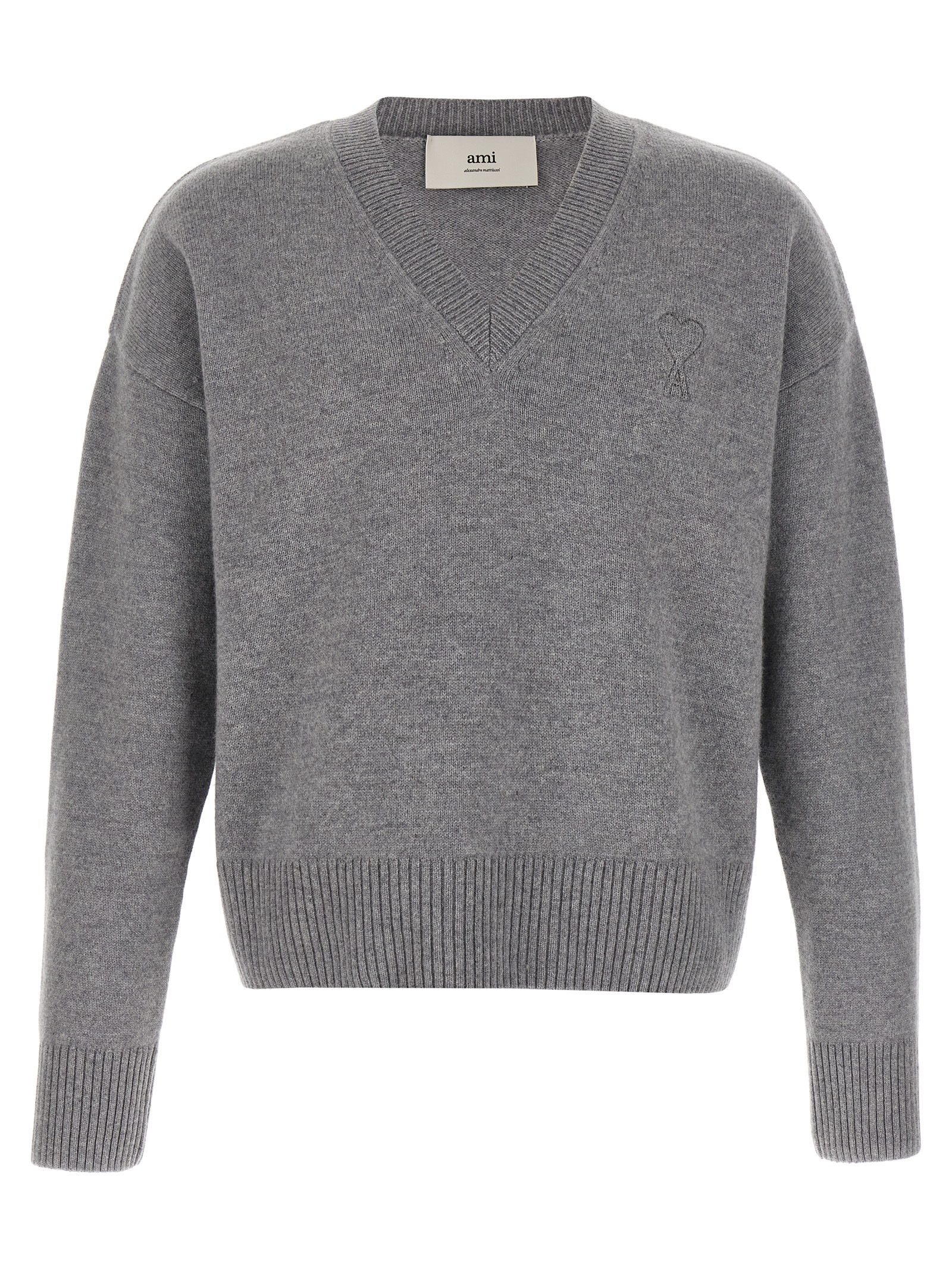 Ami Paris Gray Wool Men's Cardigan