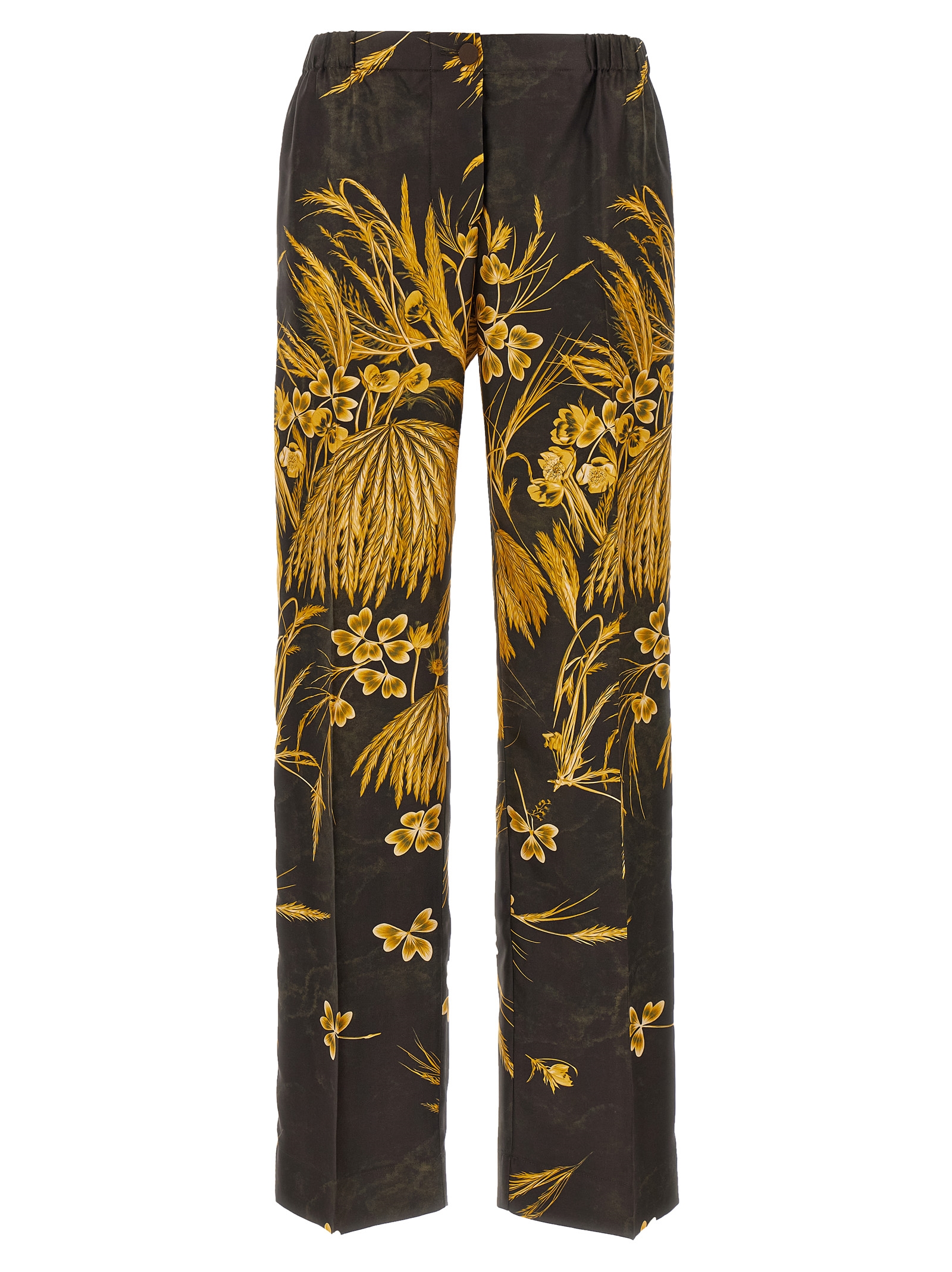 Multicolor Silk Casual Pants
