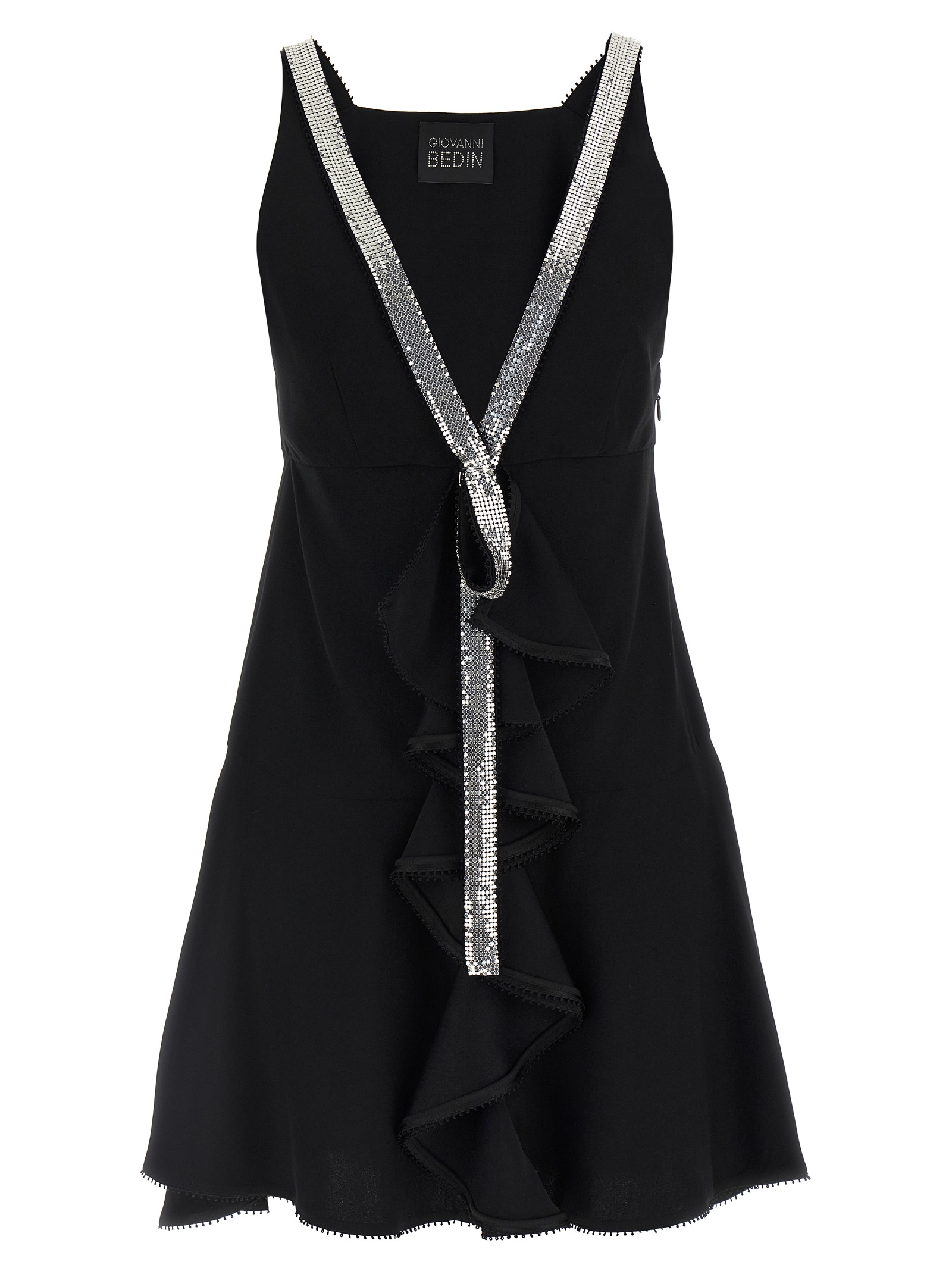 Black Viscose Short Dress