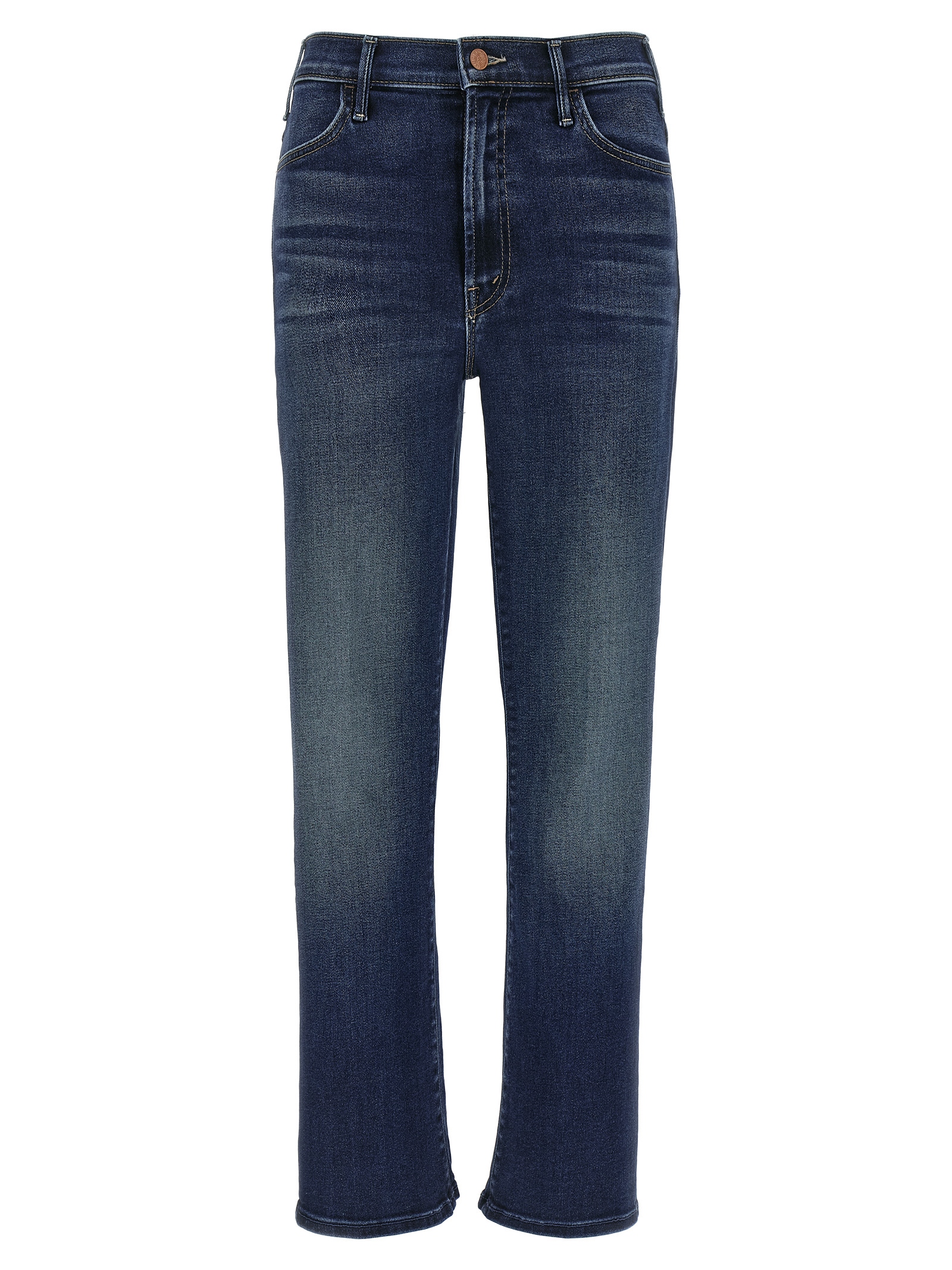 Blue Cotton Flared Jeans