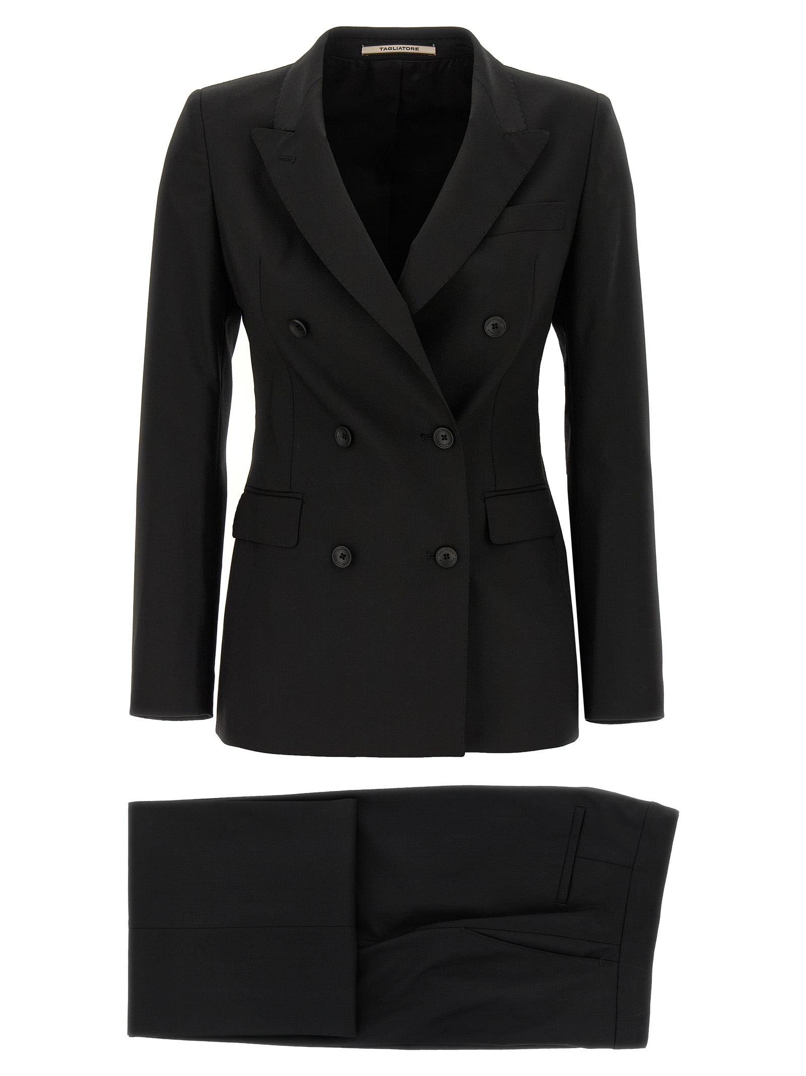 Black Virgin Wool Two-Piece Suit
