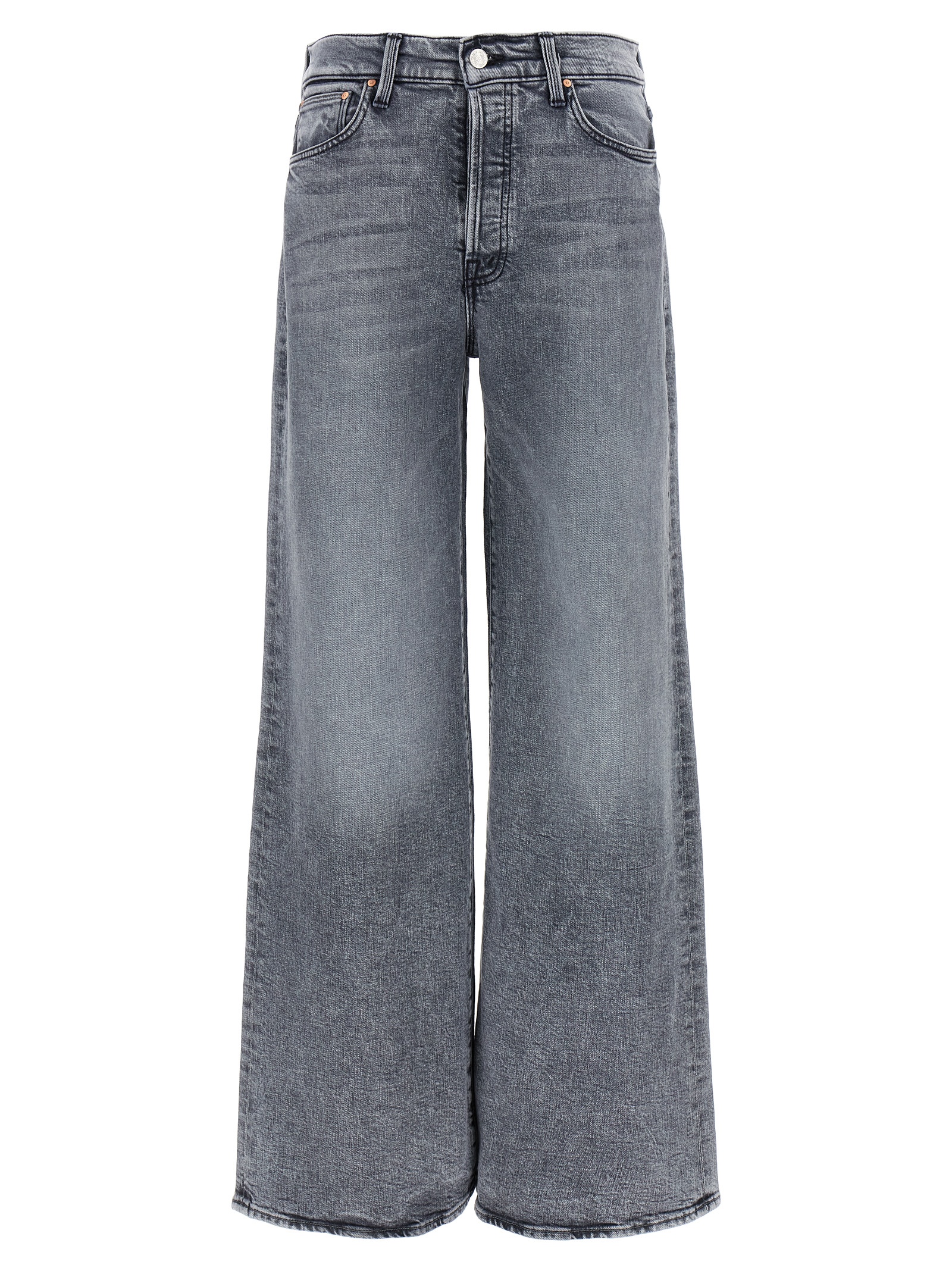 Gray Cotton Relaxed Fit Jeans