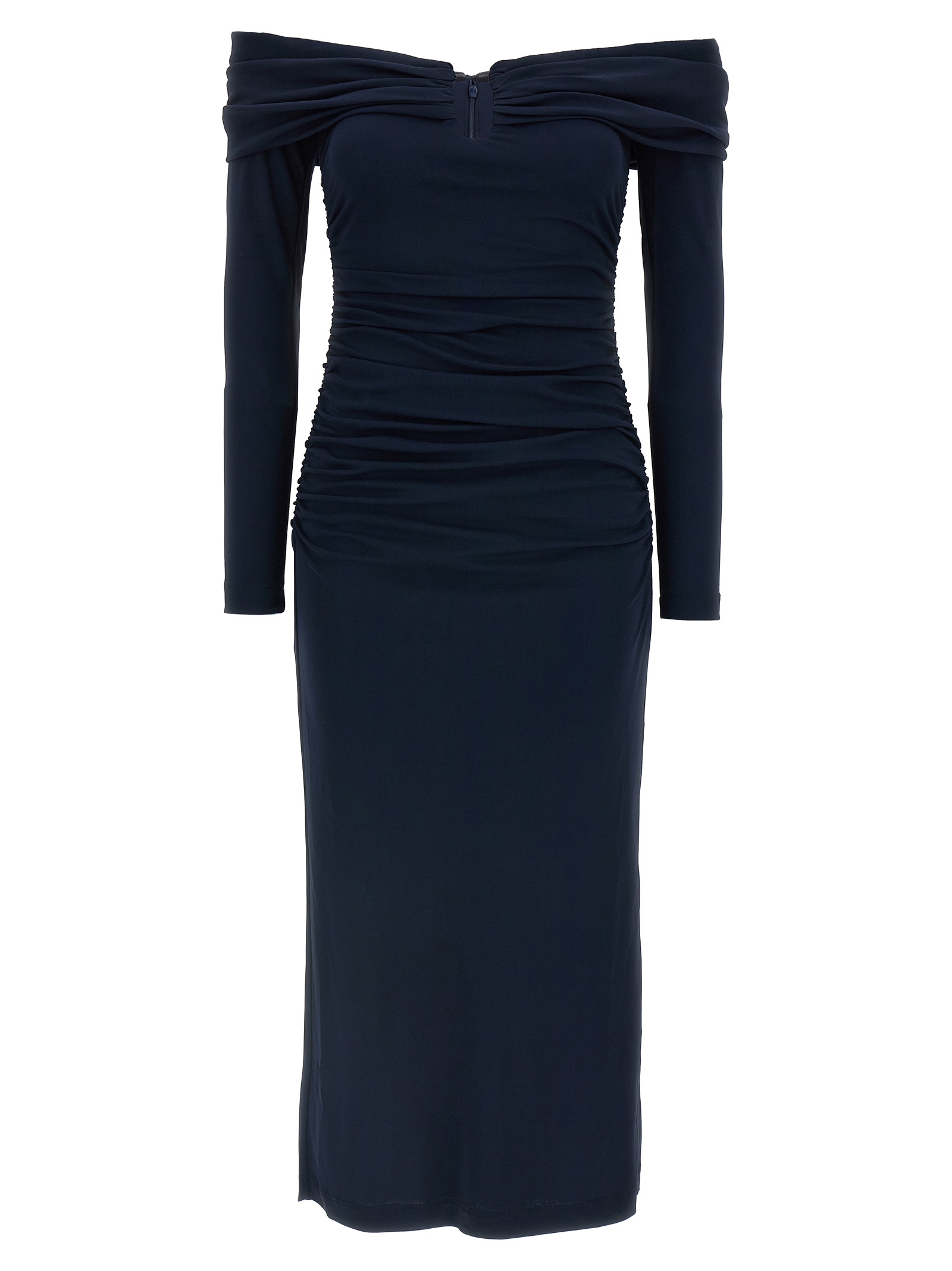 Blue Marabou Midi Dress