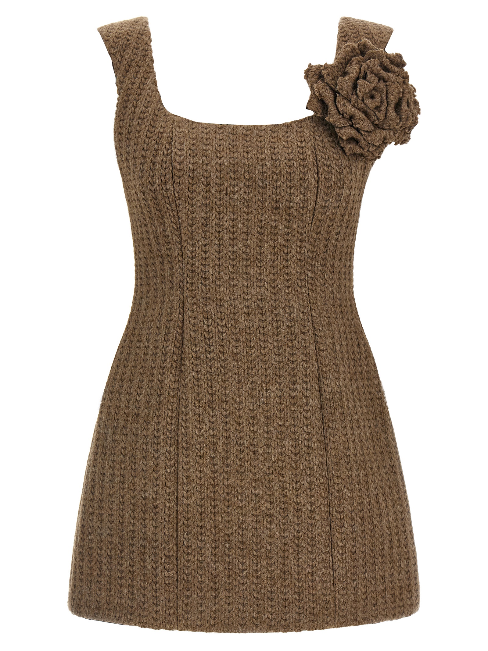 Brown Marabou Short Dress