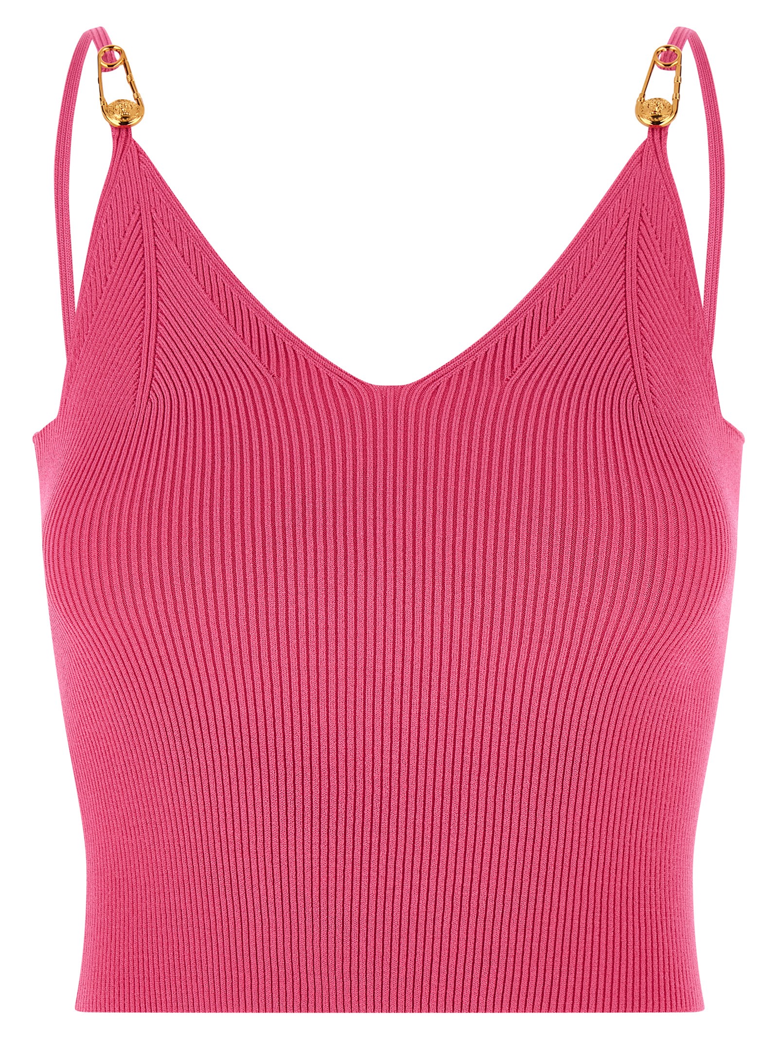 Fuchsia Viscose Sleeveles T-Shirt