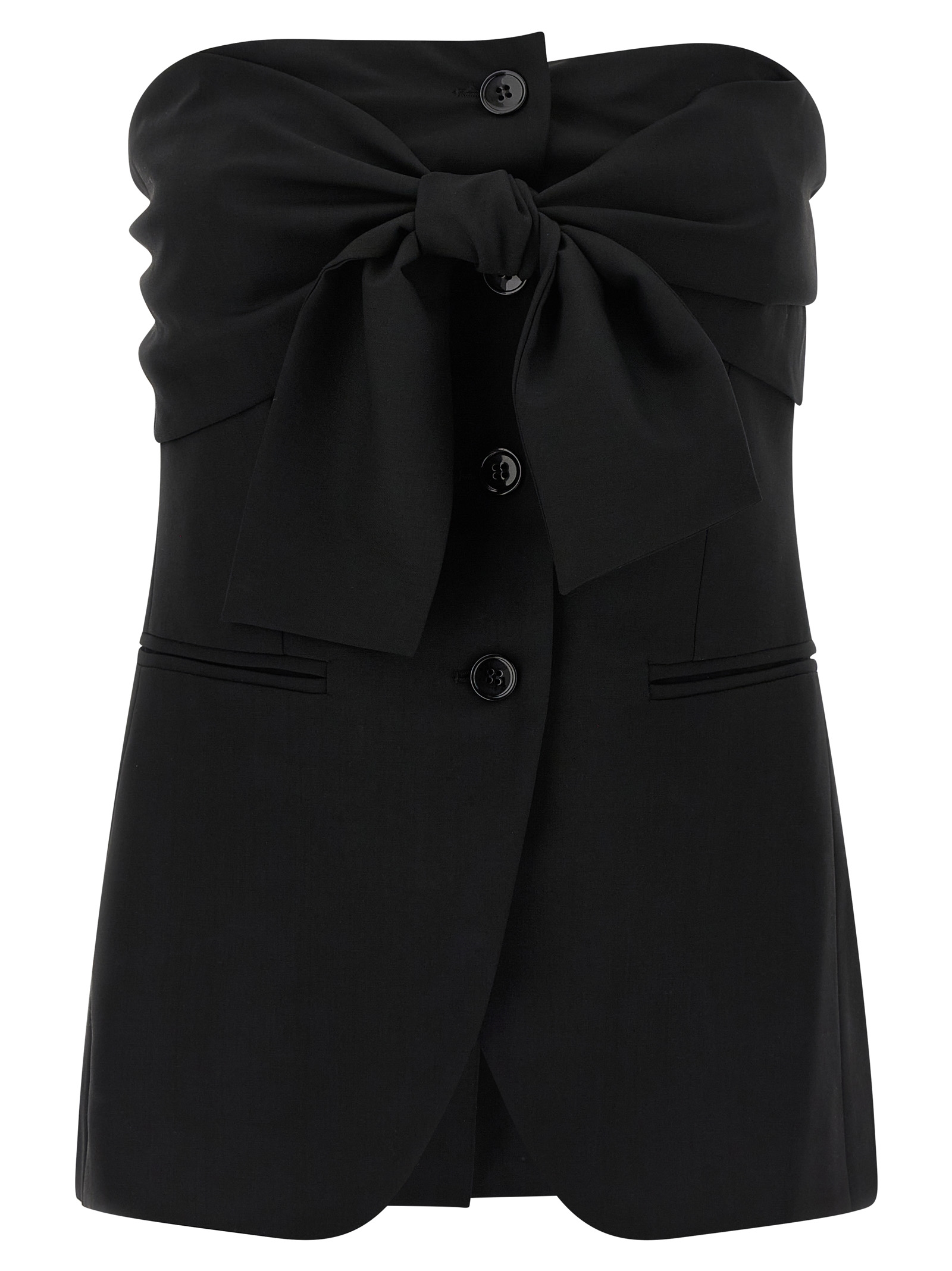 Black Virgin Wool Tank Tops